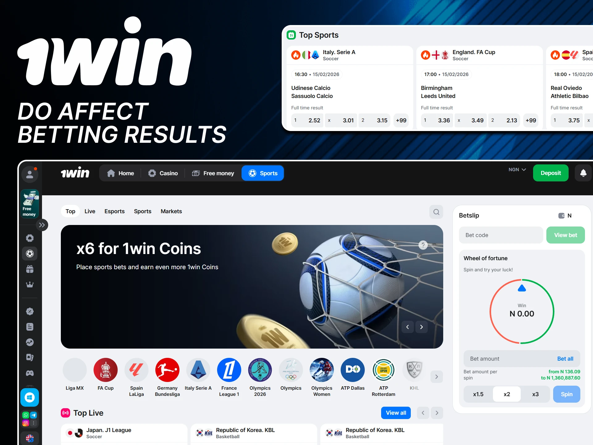 1win ambassadors do not influence the results of sporting events on the 1win website.