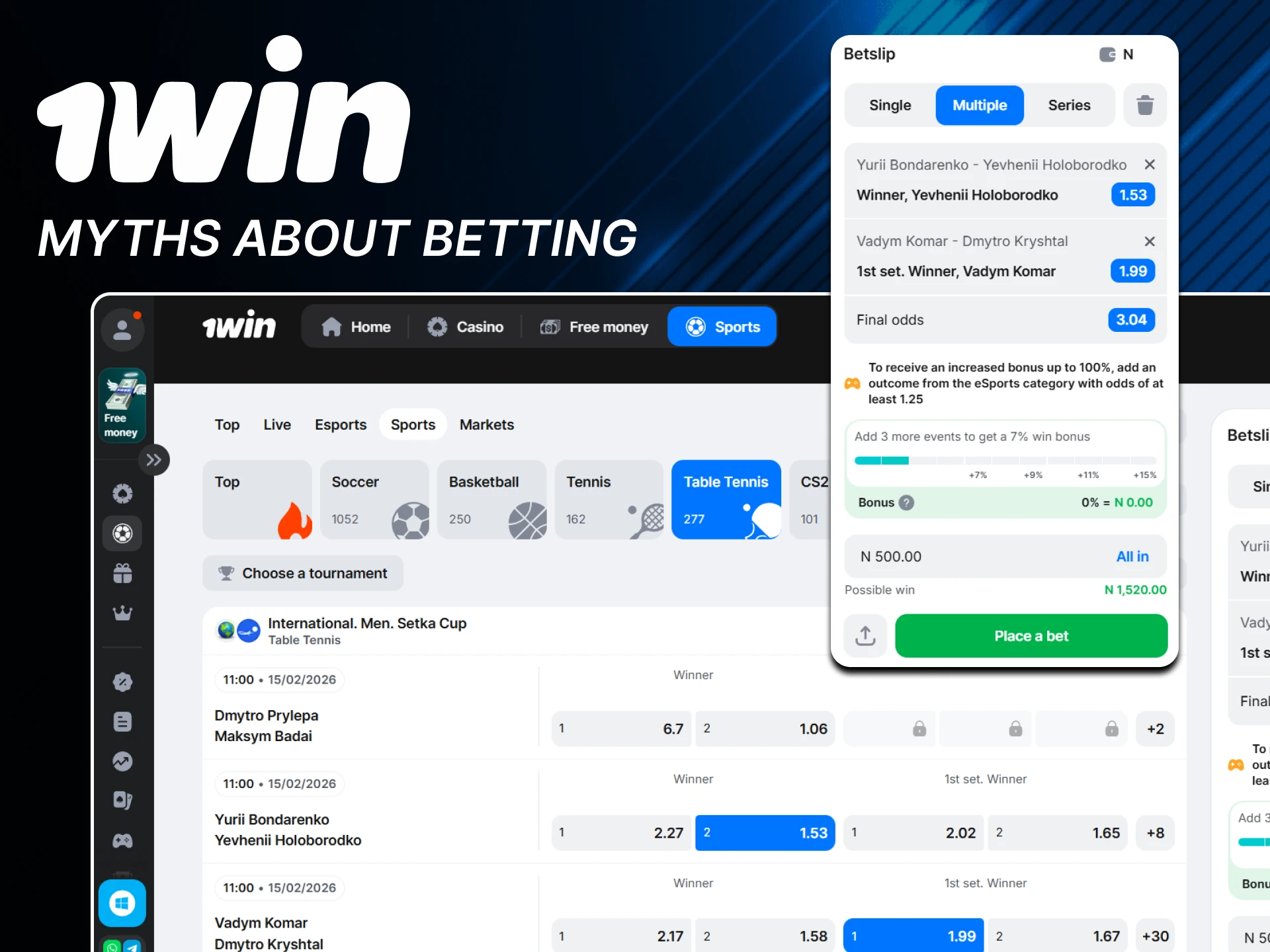 We will dispel myths about betting on the 1win website.