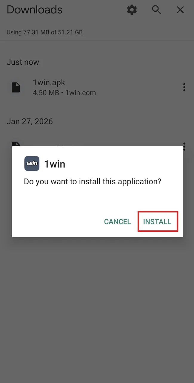 Install the official 1win mobile application safely.