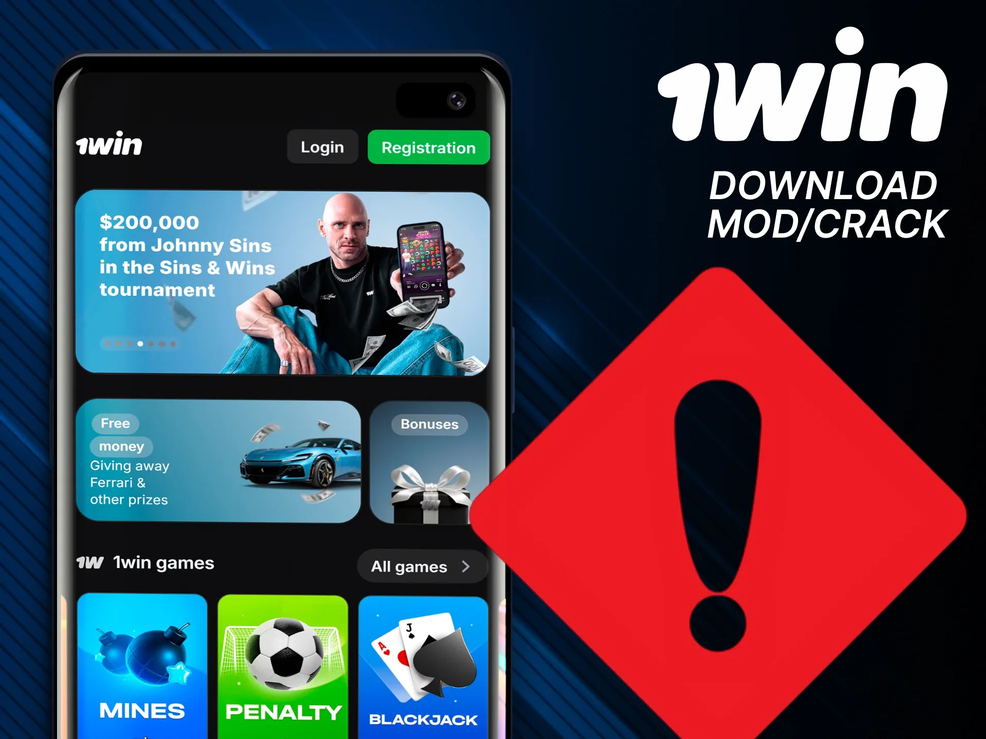 Use only the official 1win app version.