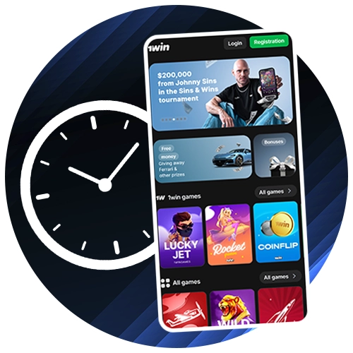 Enjoy fast loading on official 1win app.