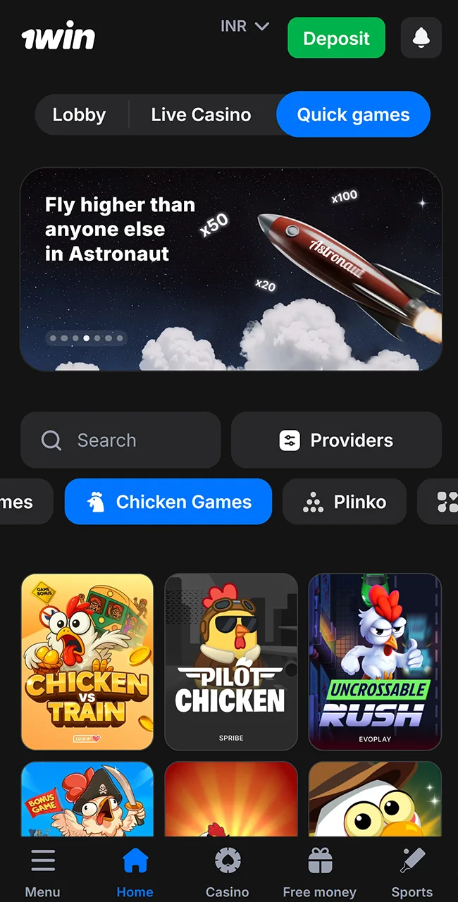 Play online casino games at official 1win.