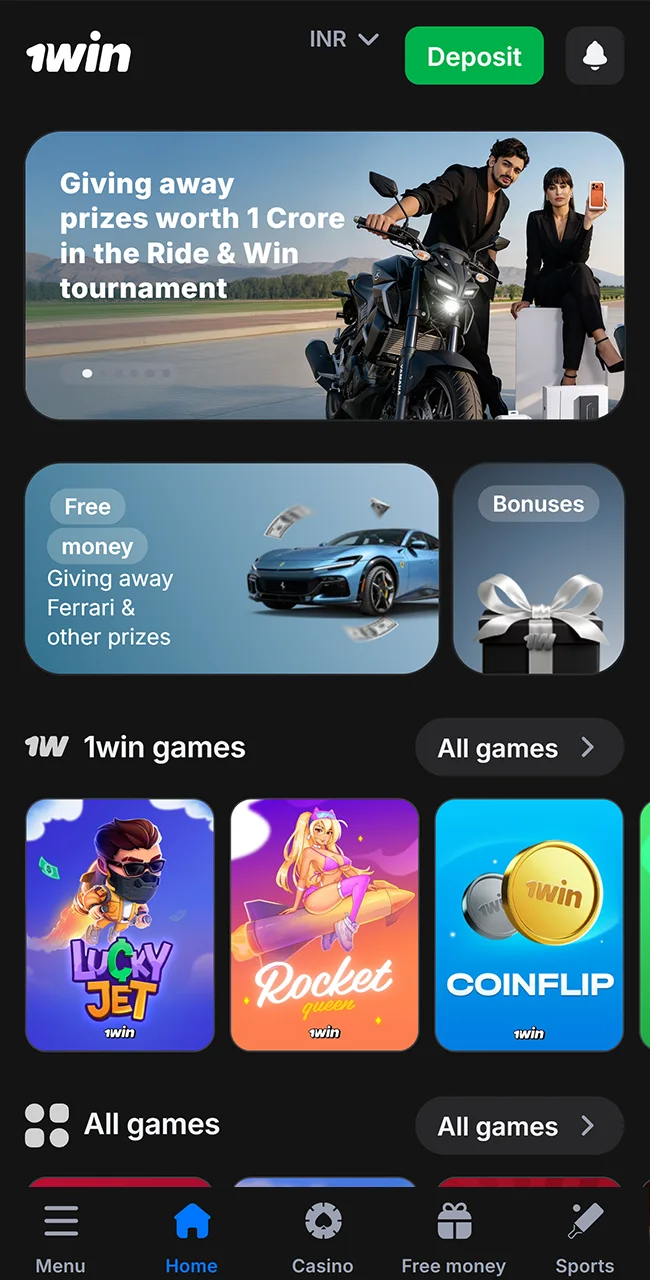 Visit the official 1win website homepage today.