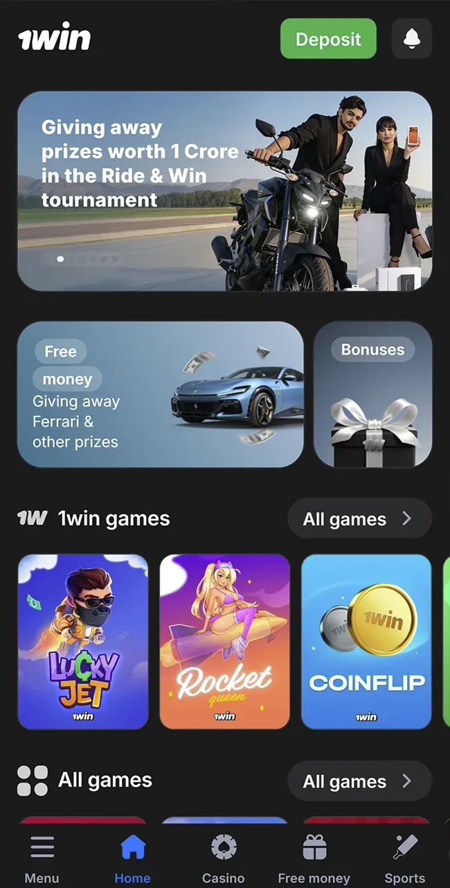 Visit the official 1win website homepage today.