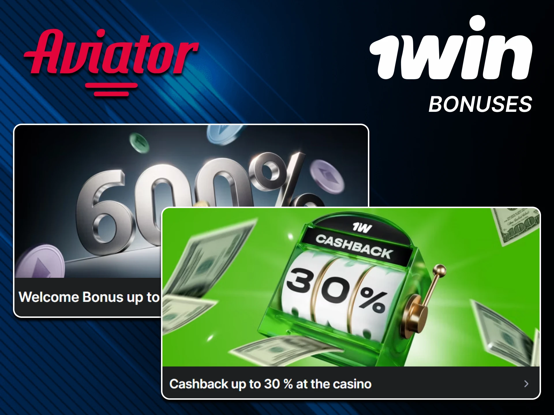 Get bonuses for Aviator from 1win.