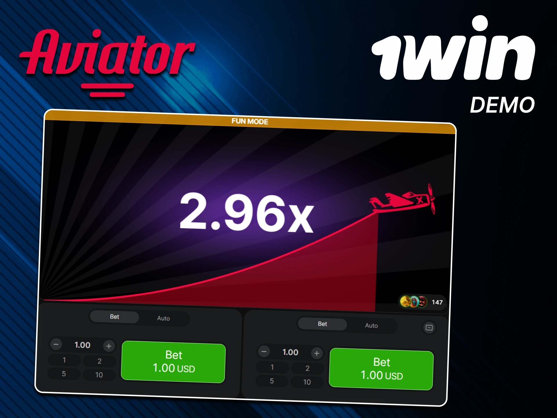 Train in the demo version of Aviator for 1win.