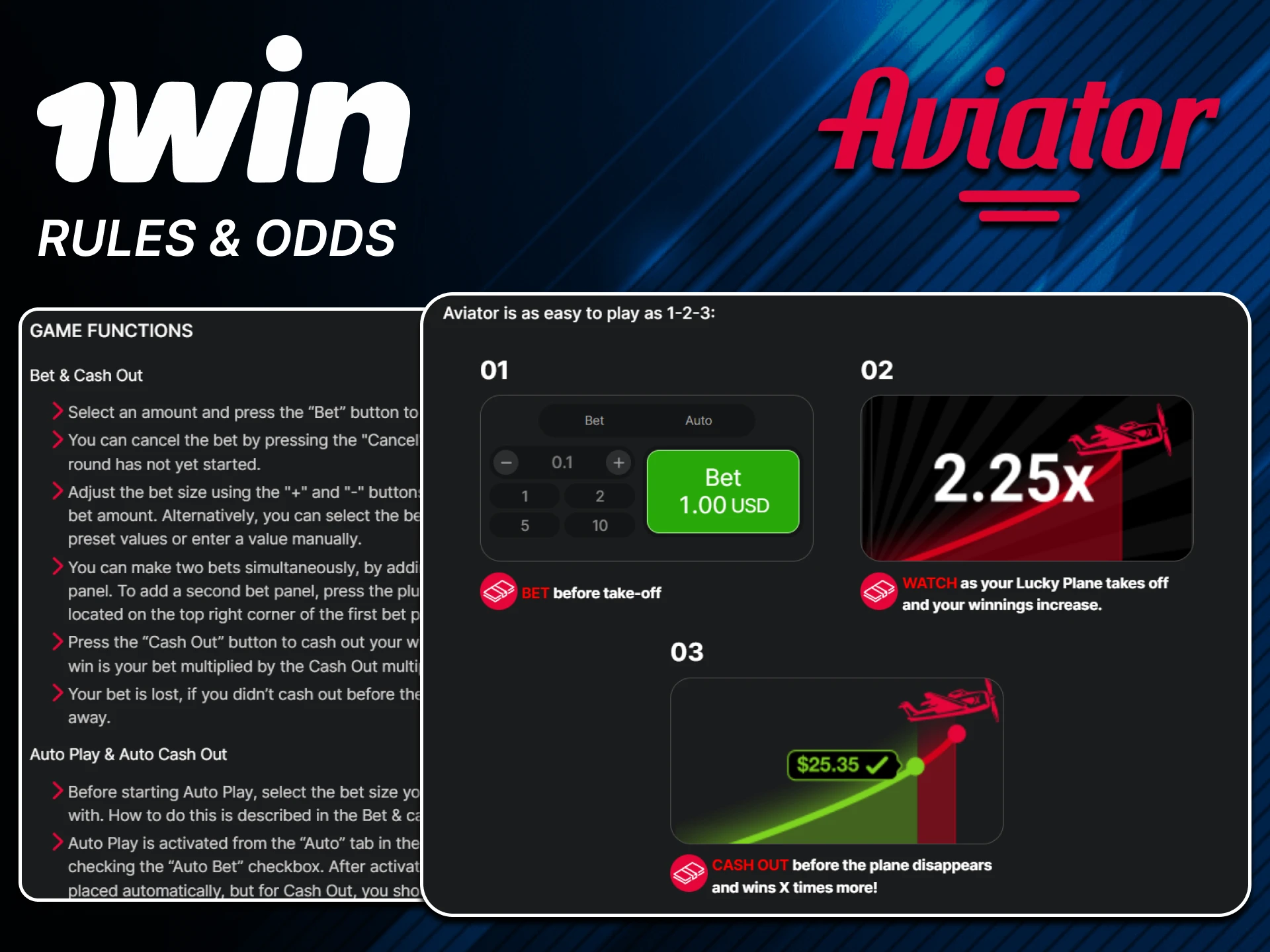 We recommend that you study the rules of the Aviator game from 1win.