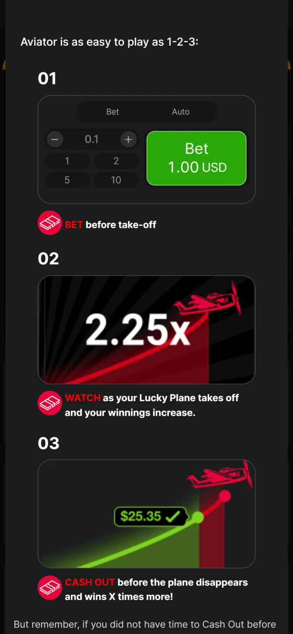 Get acquainted with the rules of the game Aviator for 1 win.