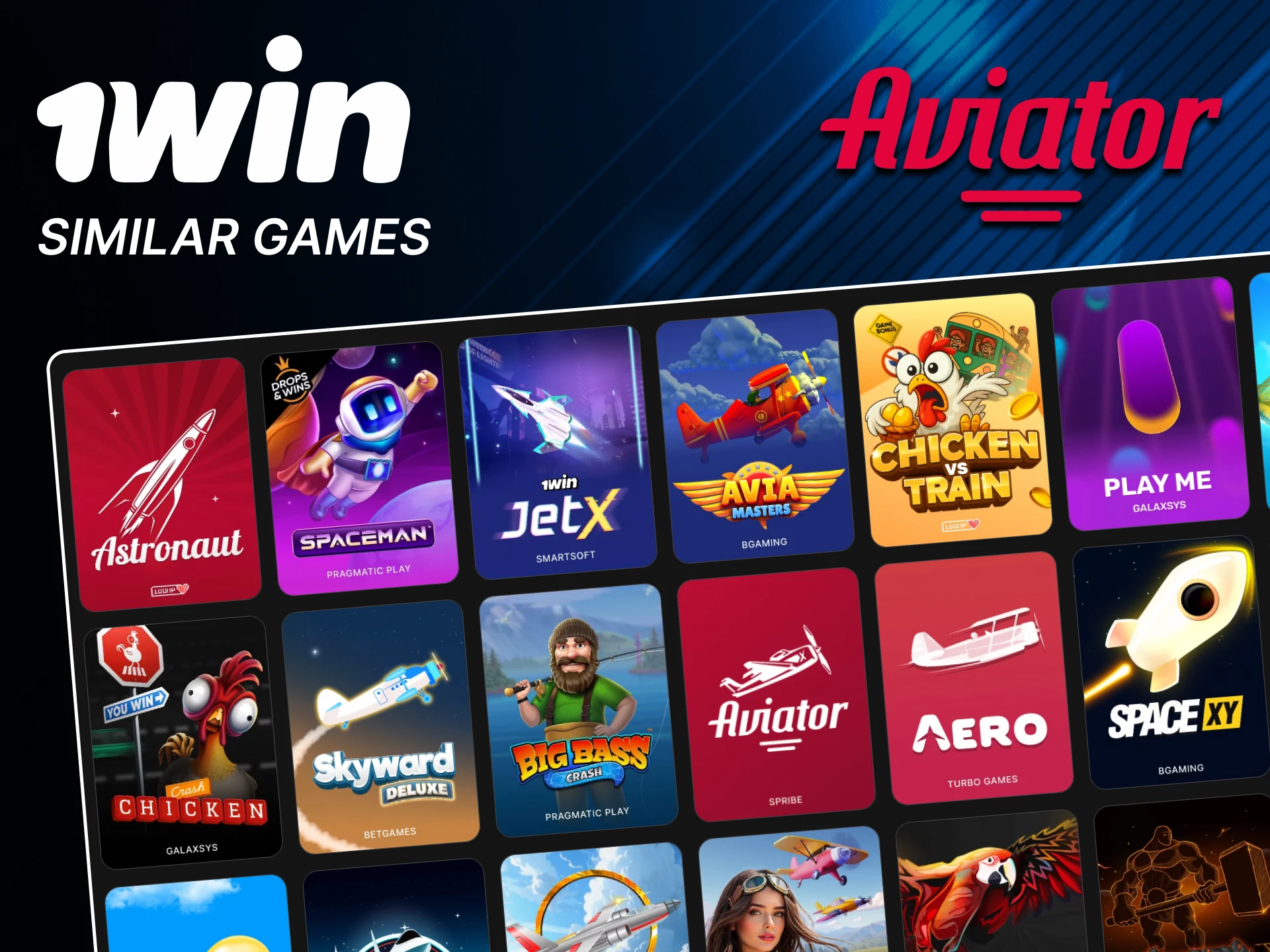 There are many similar games to Aviator on 1win.