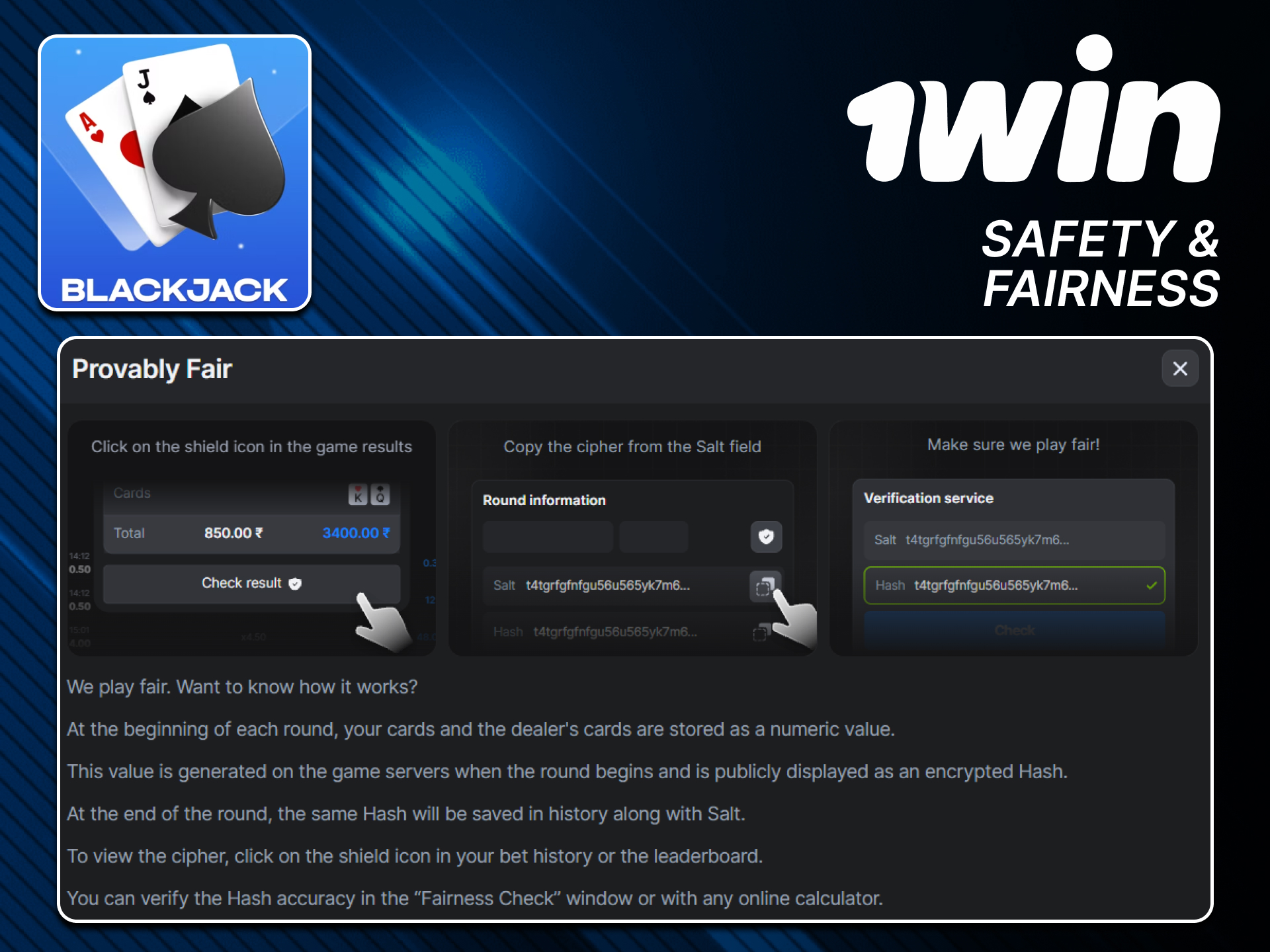 Enjoy safe and fair games at official 1win.