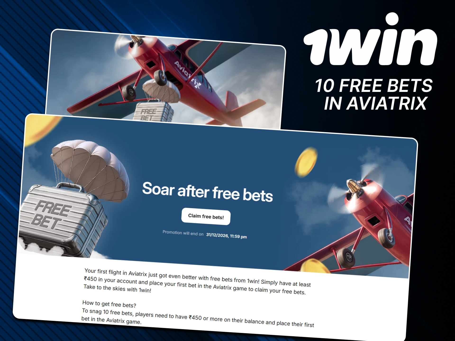 Receive 10 Aviatrix free bets at 1win now.