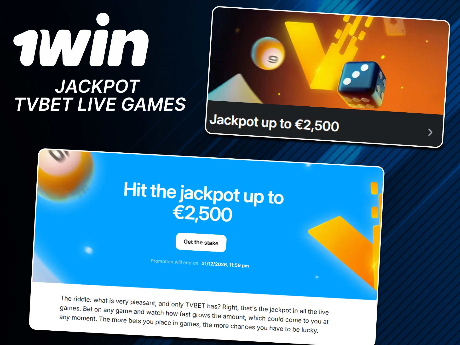 Claim the TVBET jackpot on the official 1win website.