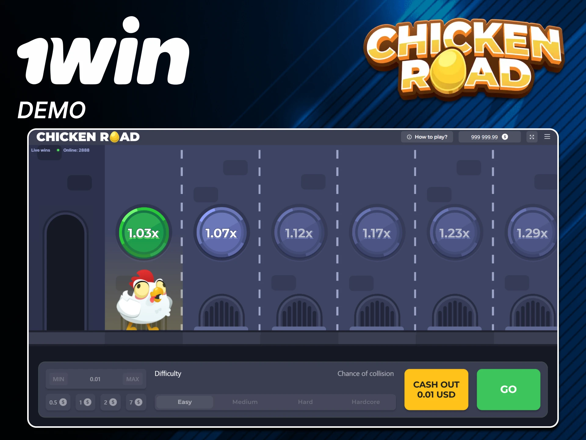 I'm practicing the demo version of Chicken Road from 1win.