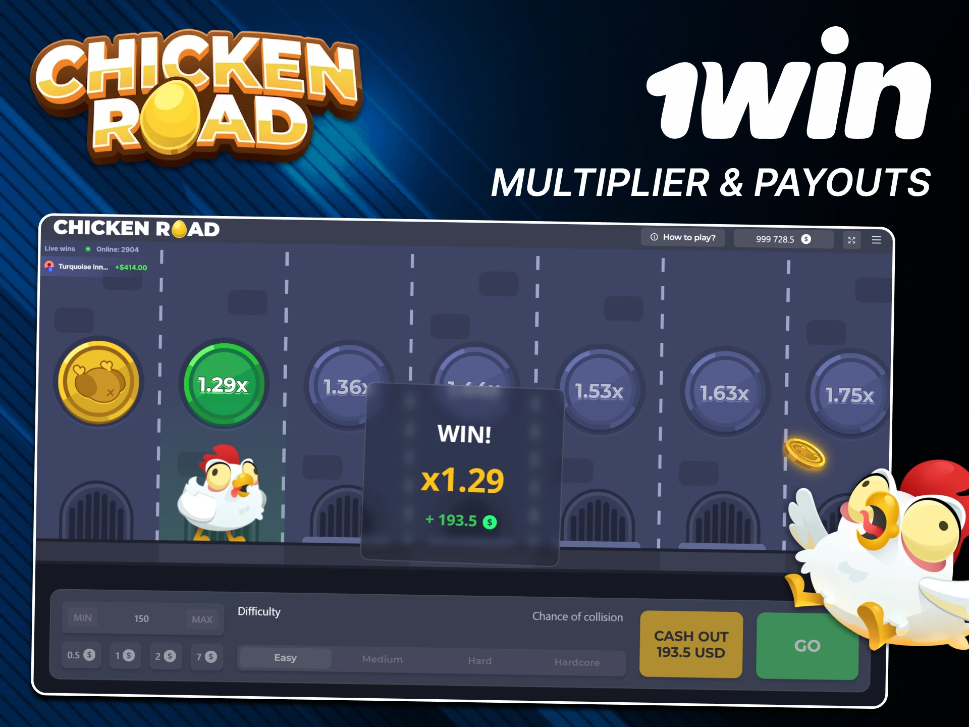 Get paid in the game Chicken Road from 1win.