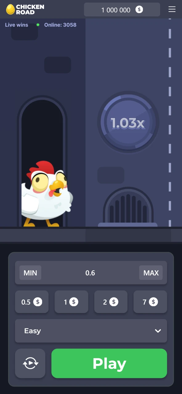 We will show the interface of the Chicken Road game from 1win.
