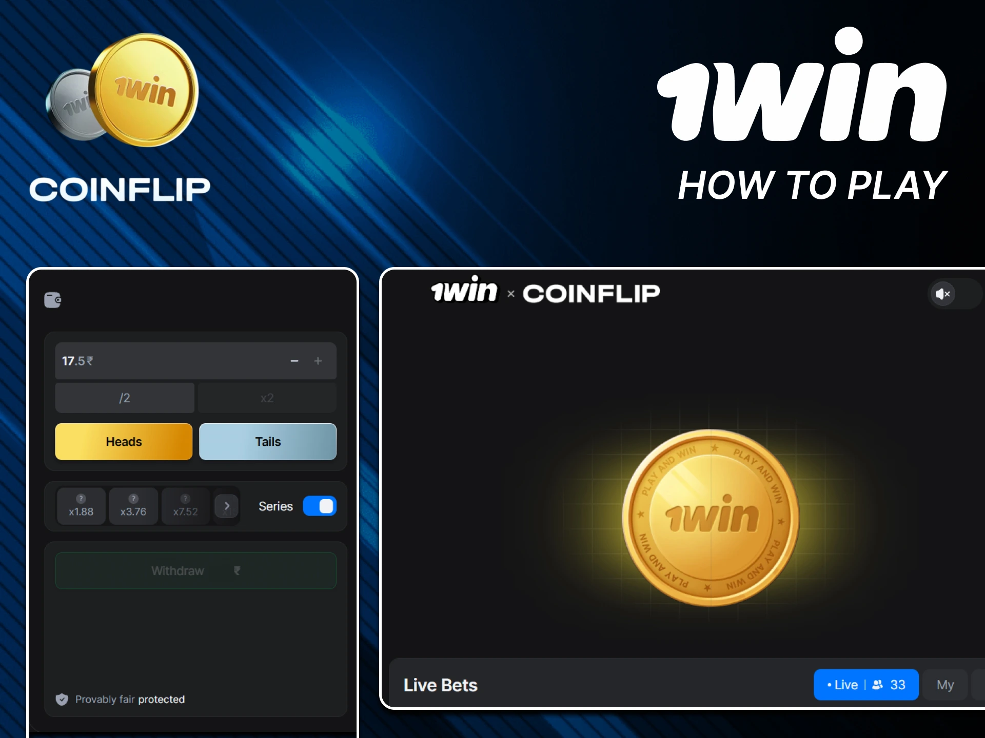 Learn how to play on official 1win site.