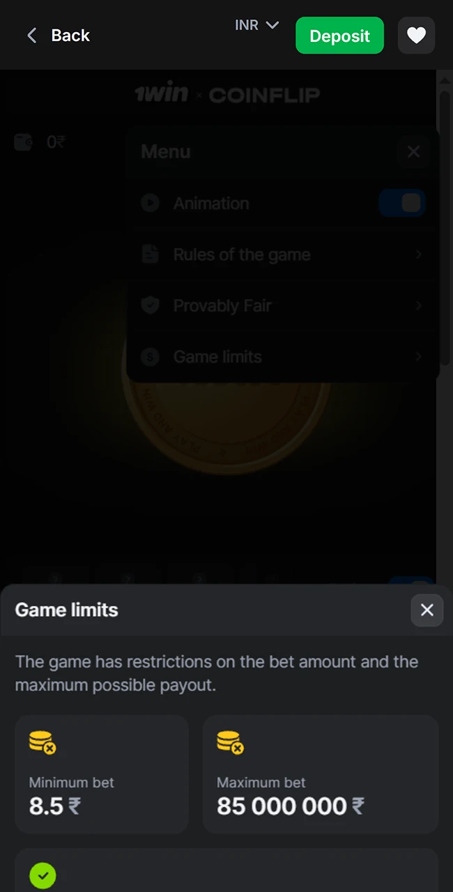 Check betting limits on the official 1win platform.