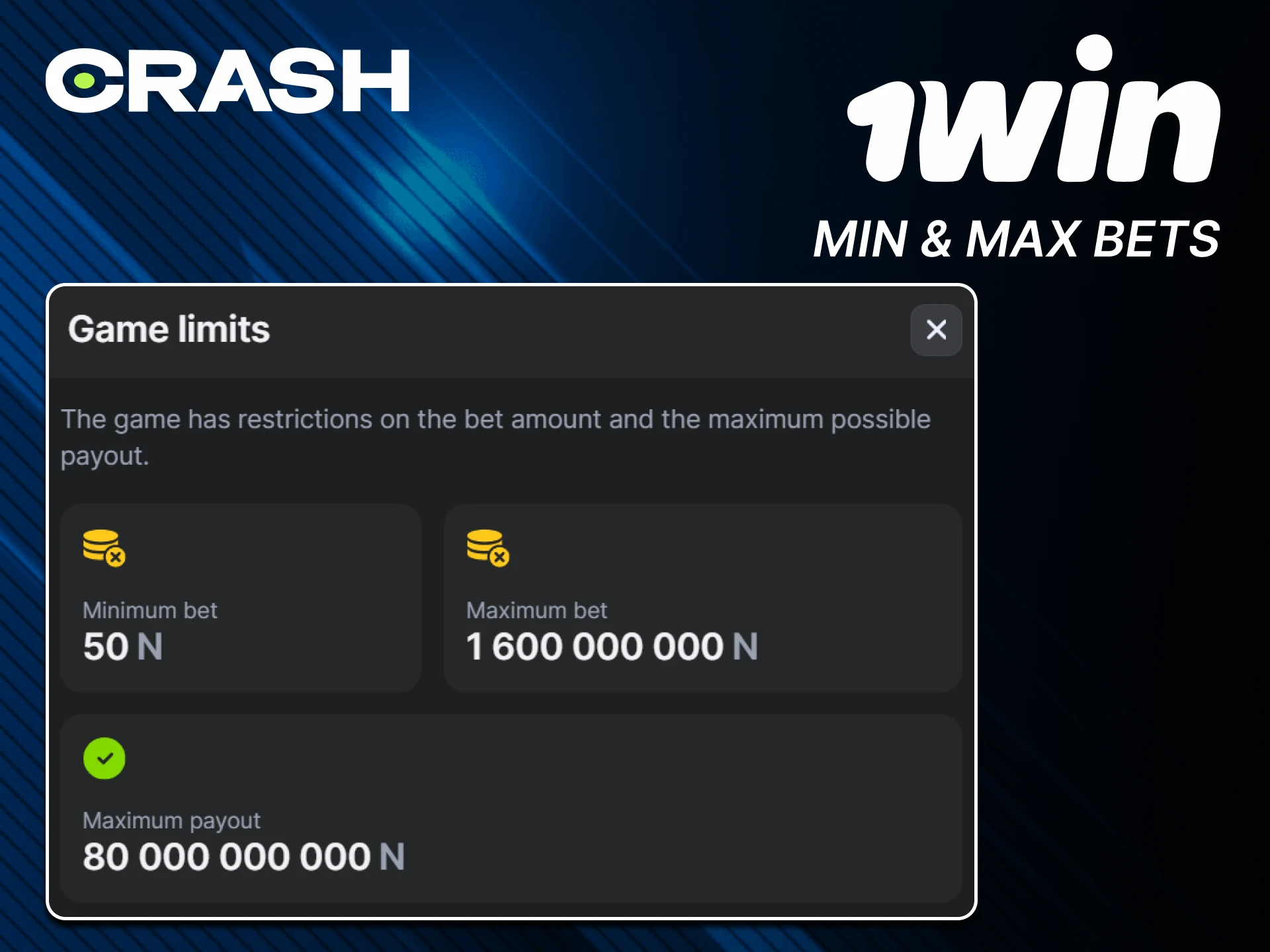 Adjust your bets in the Crash game from 1win.