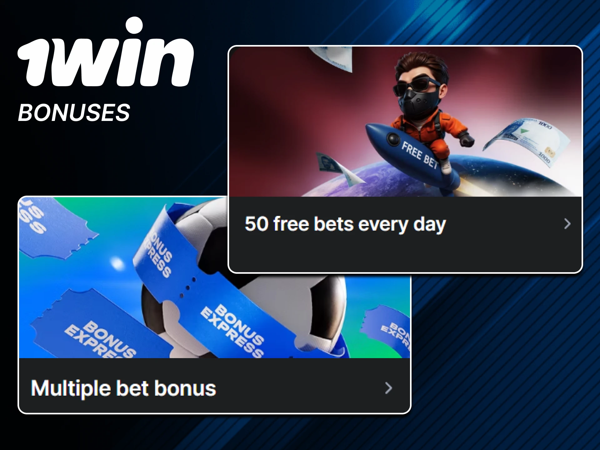 1win bonuses are available for cricket betting.