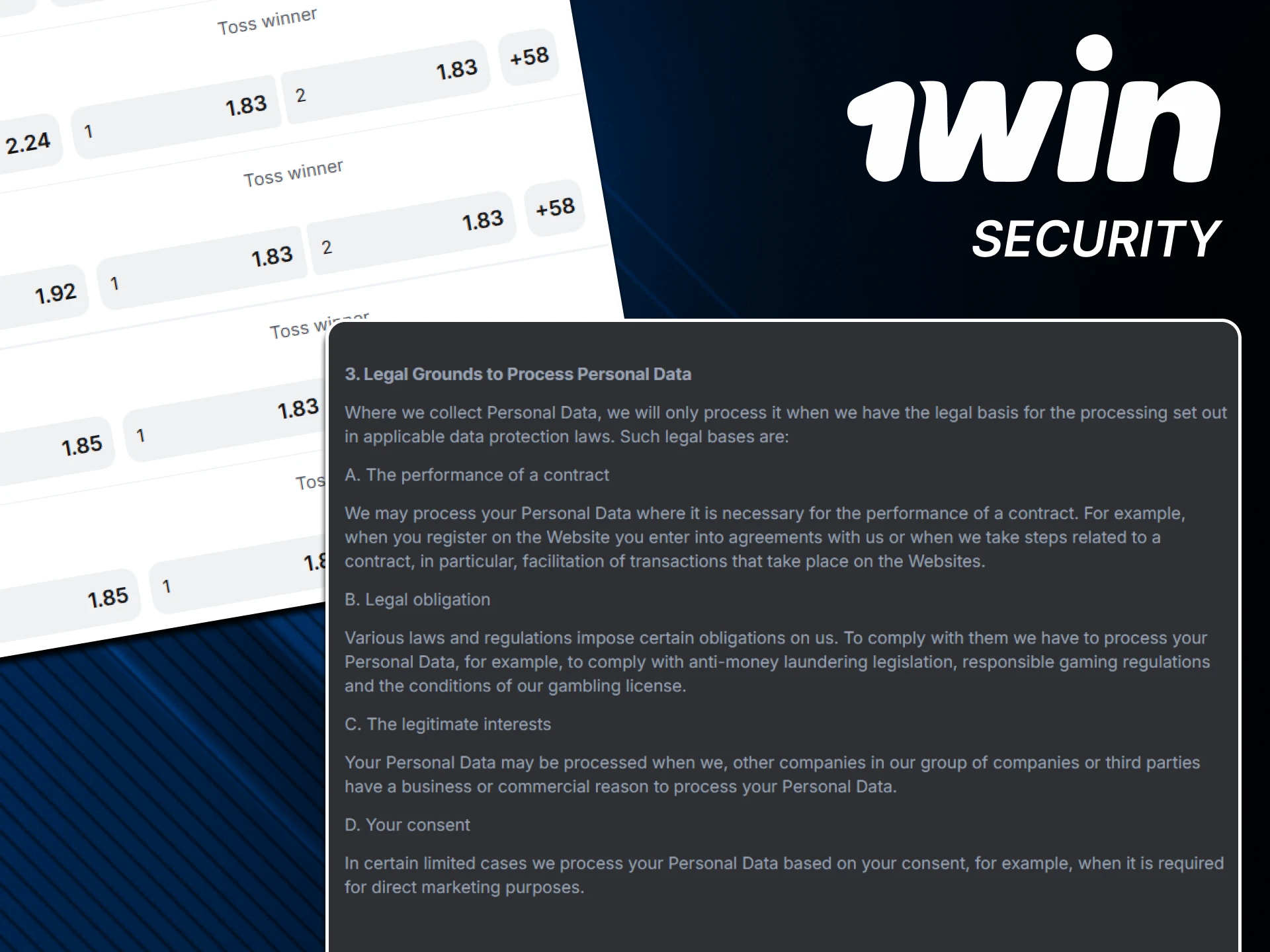 We guarantee the security of cricket betting on the 1win website.