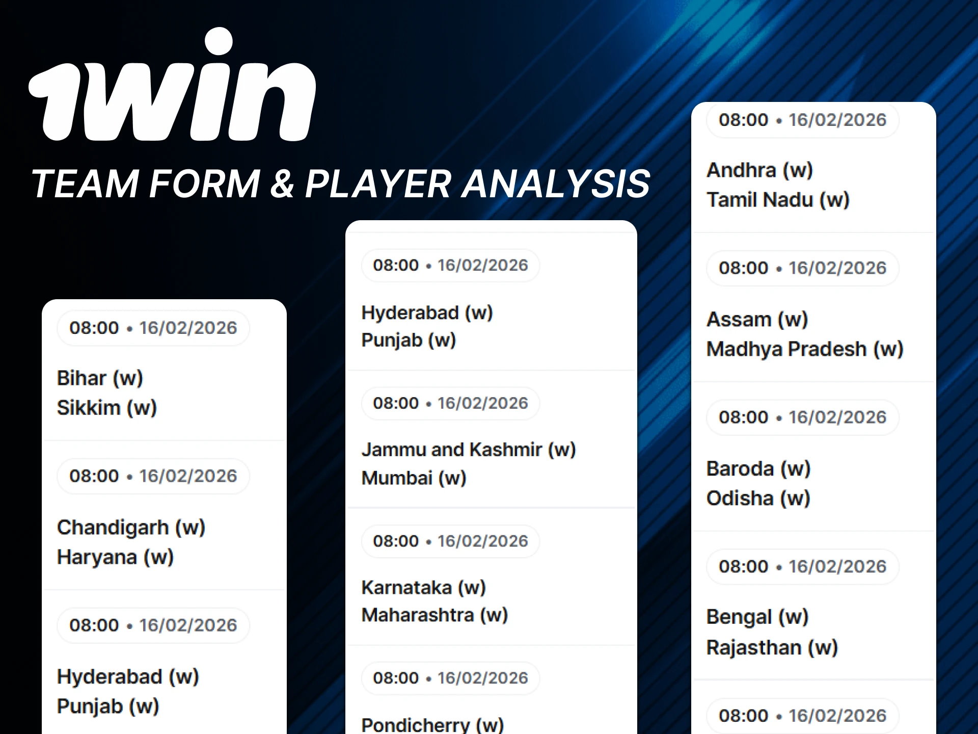 Analyze cricket players and teams for winning bets on 1win.