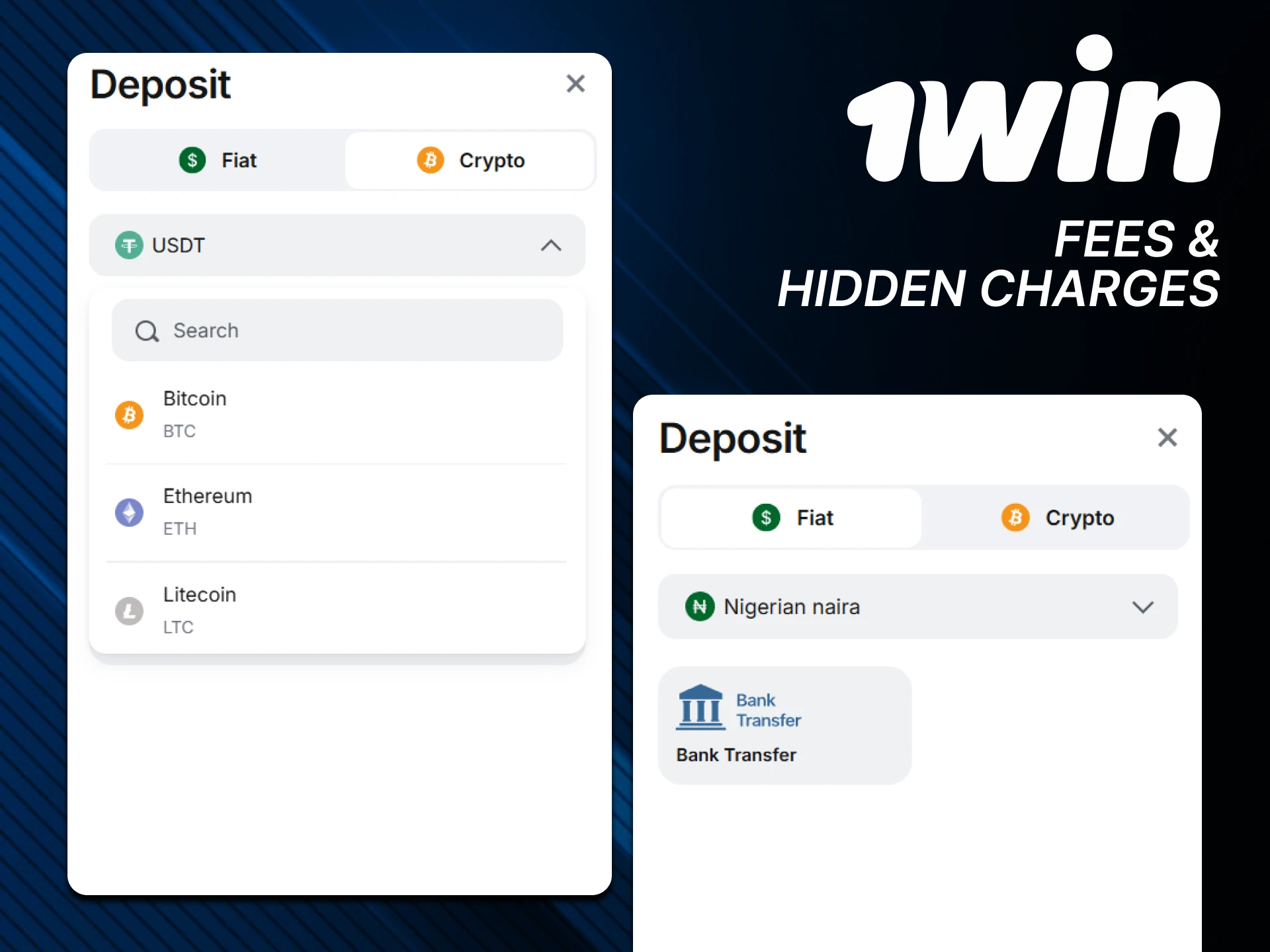 Find out about hidden fees when replenishing your deposit on 1win.