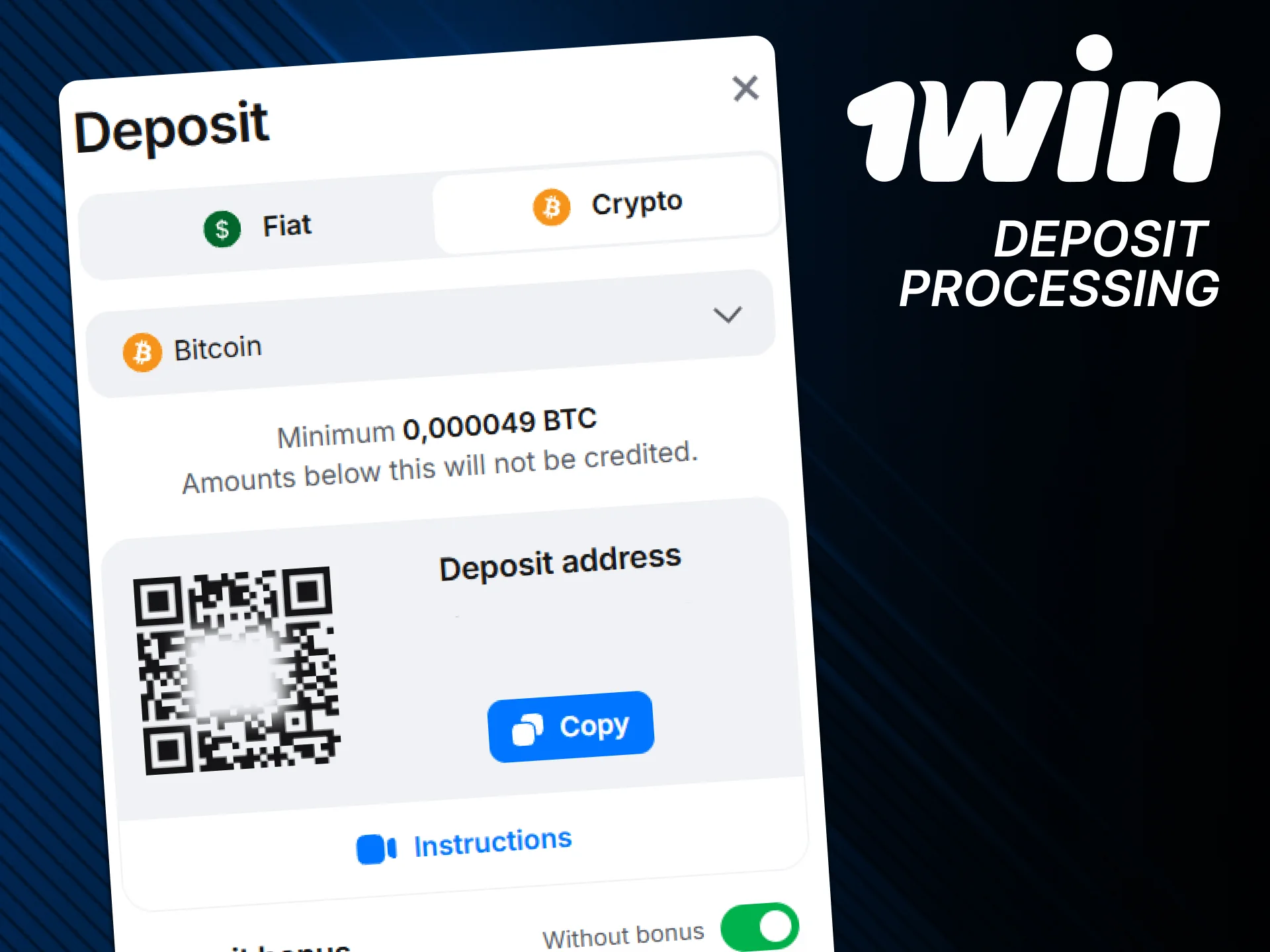 Enjoy instant deposits on the official 1win platform.