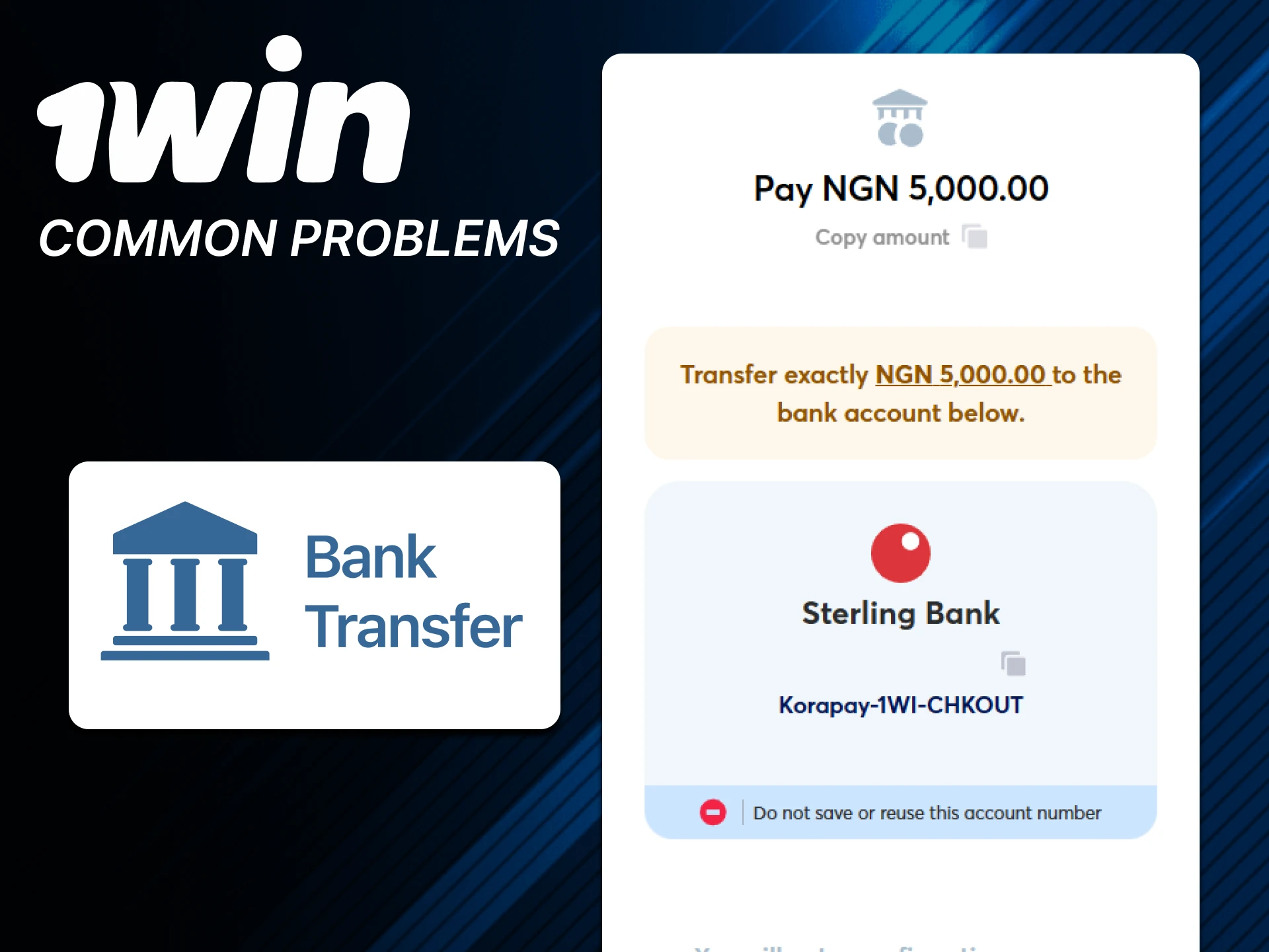 Don't make common mistakes when topping up your 1win balance.