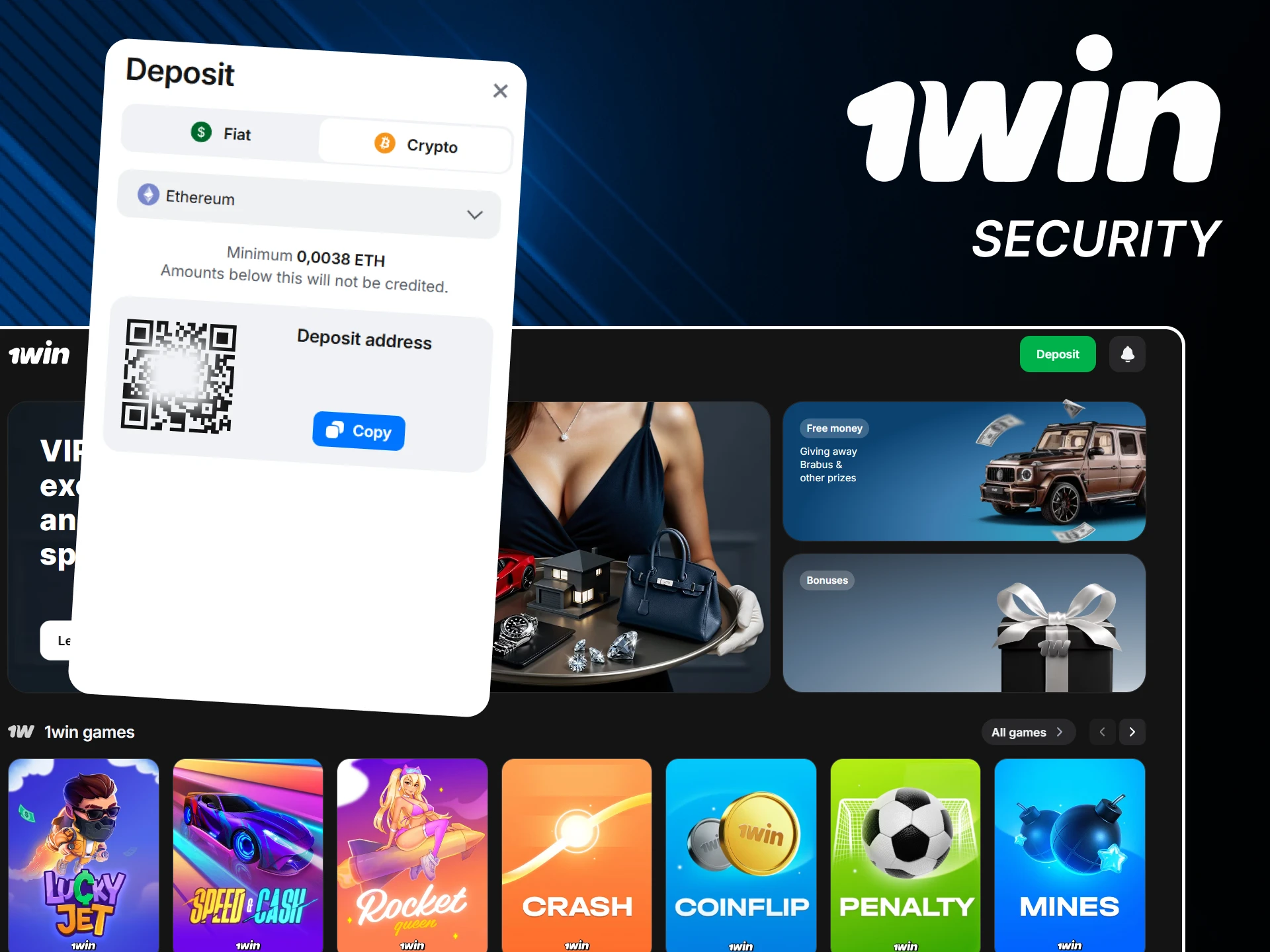 1win guarantees the security of deposits on its website.