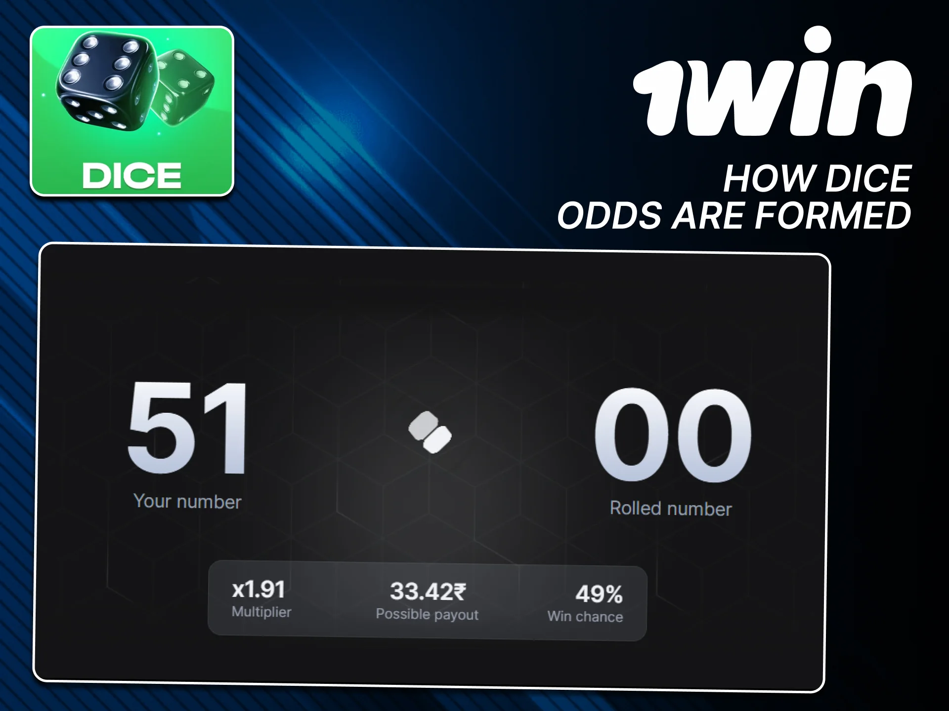 Learn how 1win Dice odds are calculated officially.