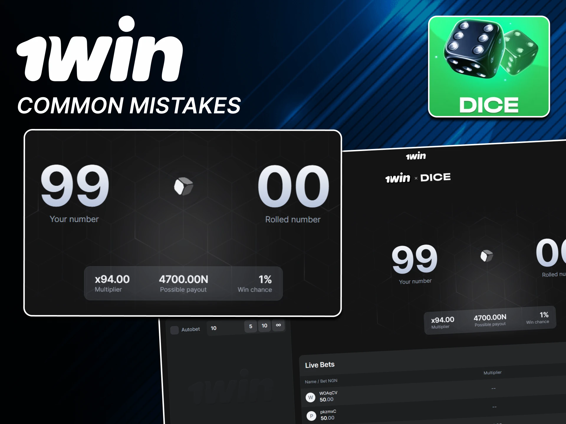 Here are some simple mistakes newbies make in Dice from 1win.