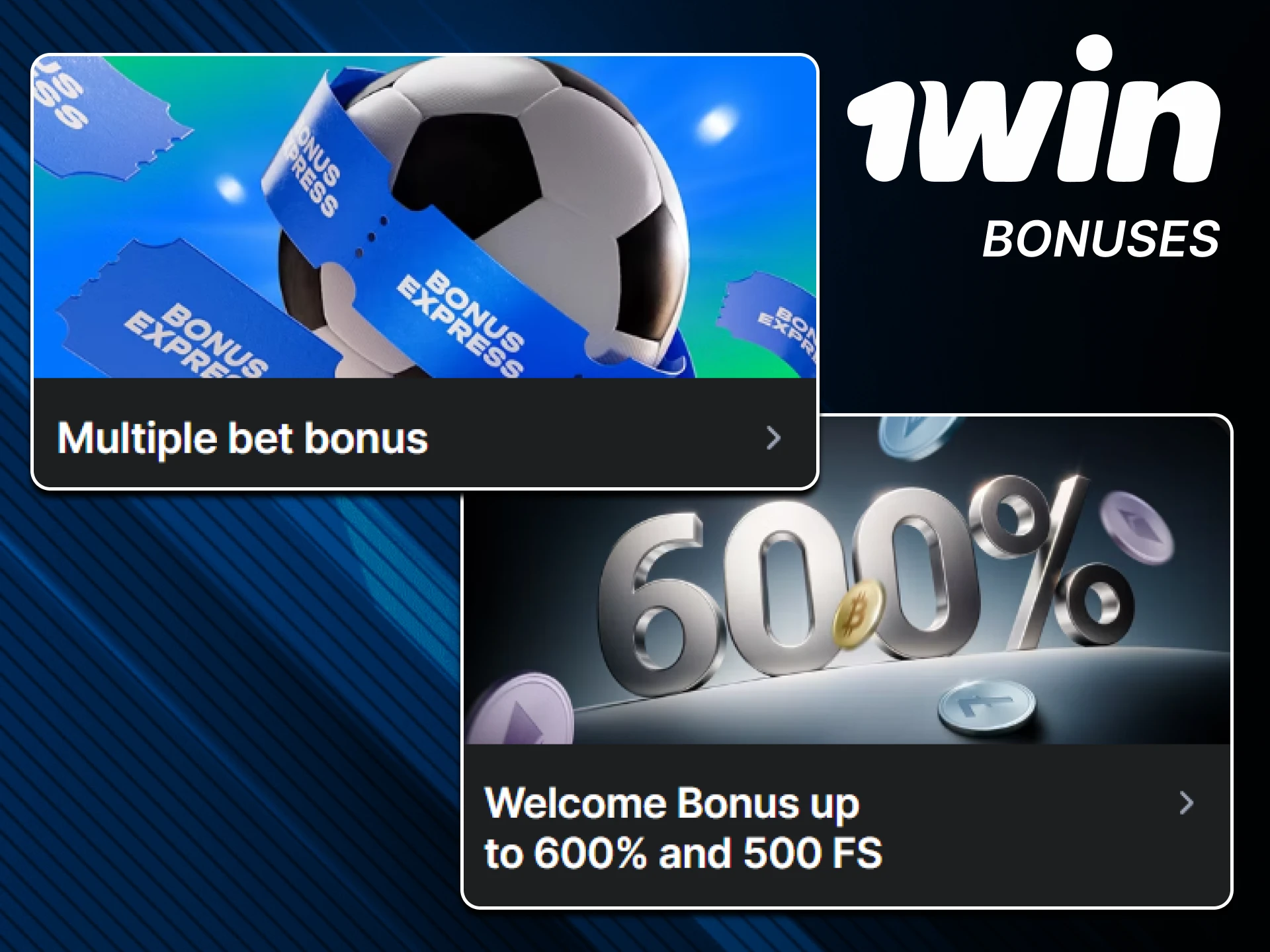 Get bonuses for football betting from 1win.