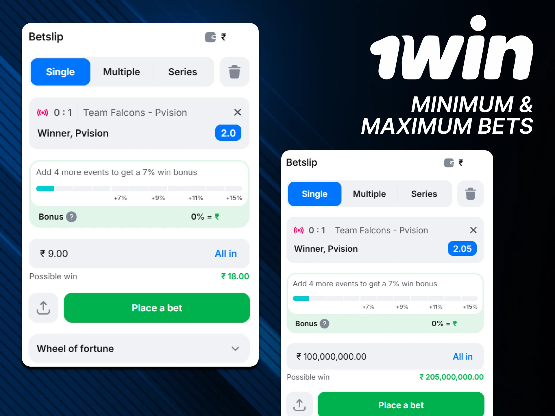 View betting limits on the official 1win website.