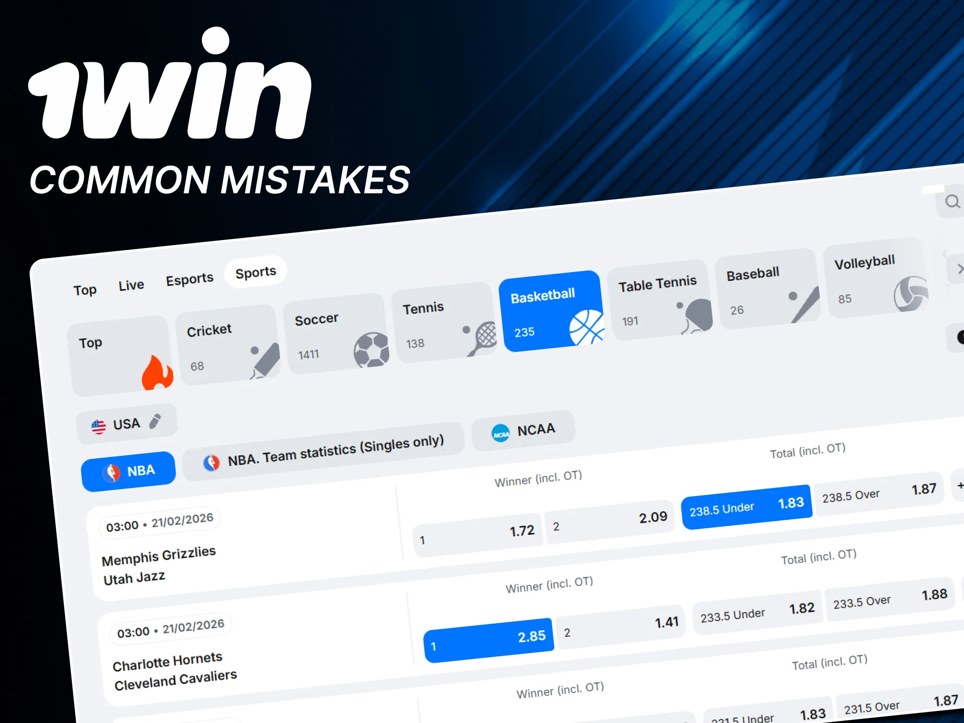 Avoid betting mistakes on the official 1win platform.