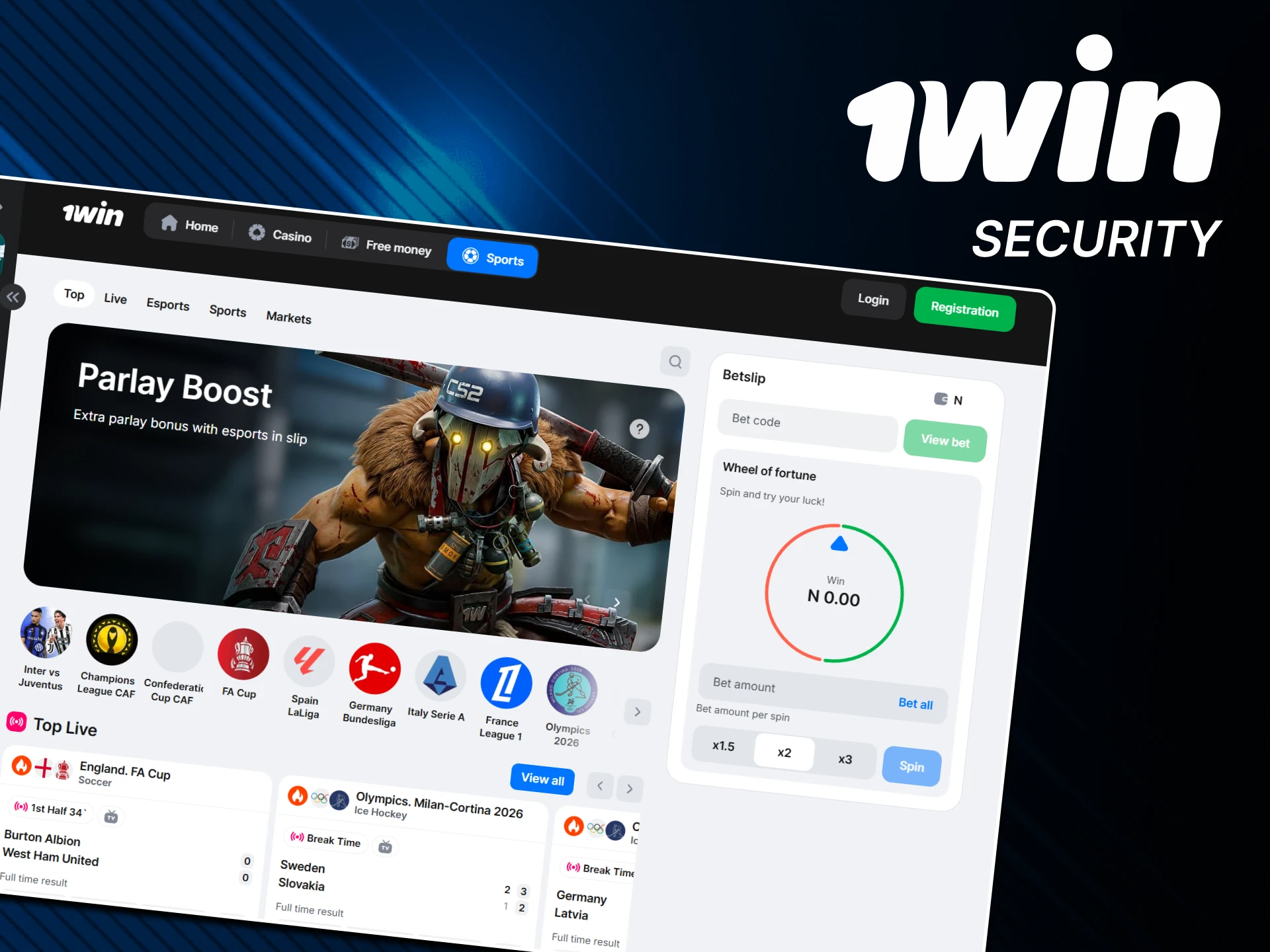 You are safe when placing bets on 1win.