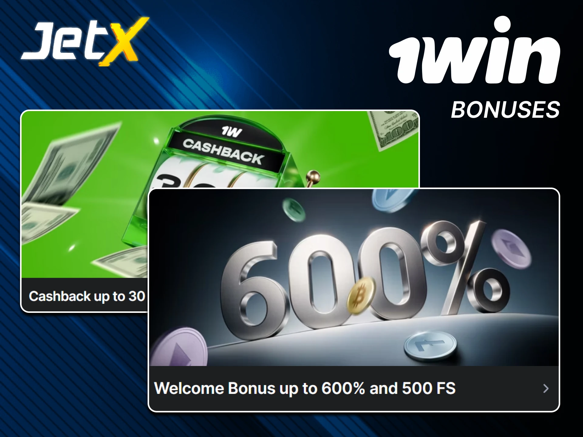 JetX players receive bonuses from 1win.