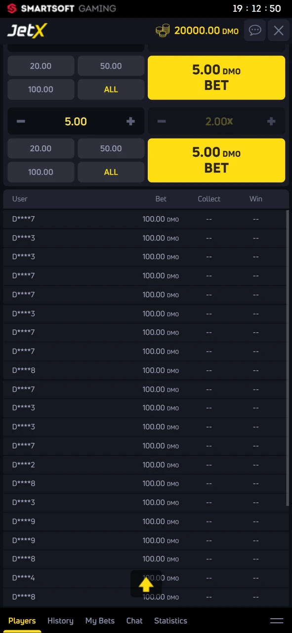 Watch the bets in the JetX game from 1win.