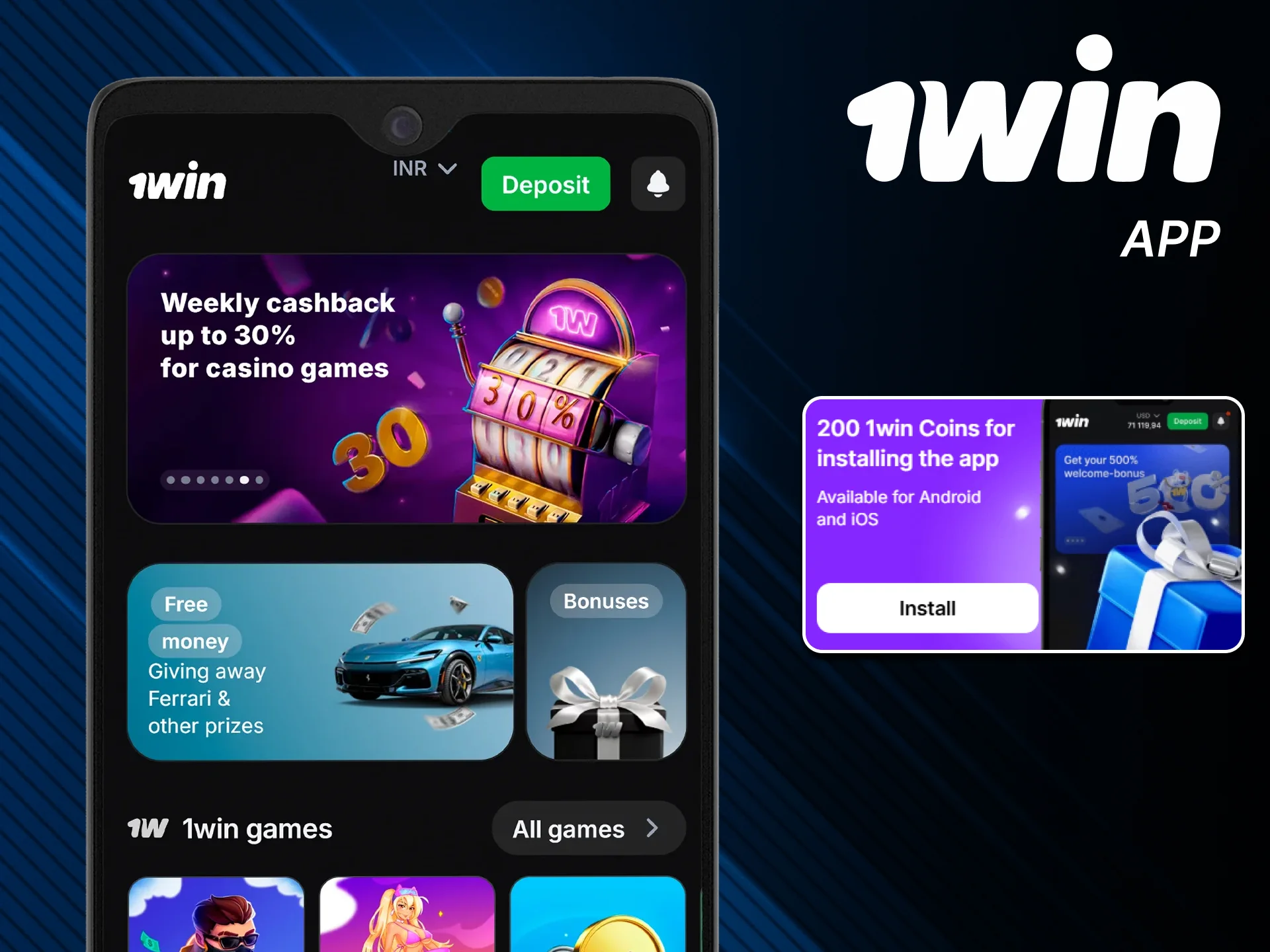Use the official 1win app legally in India.