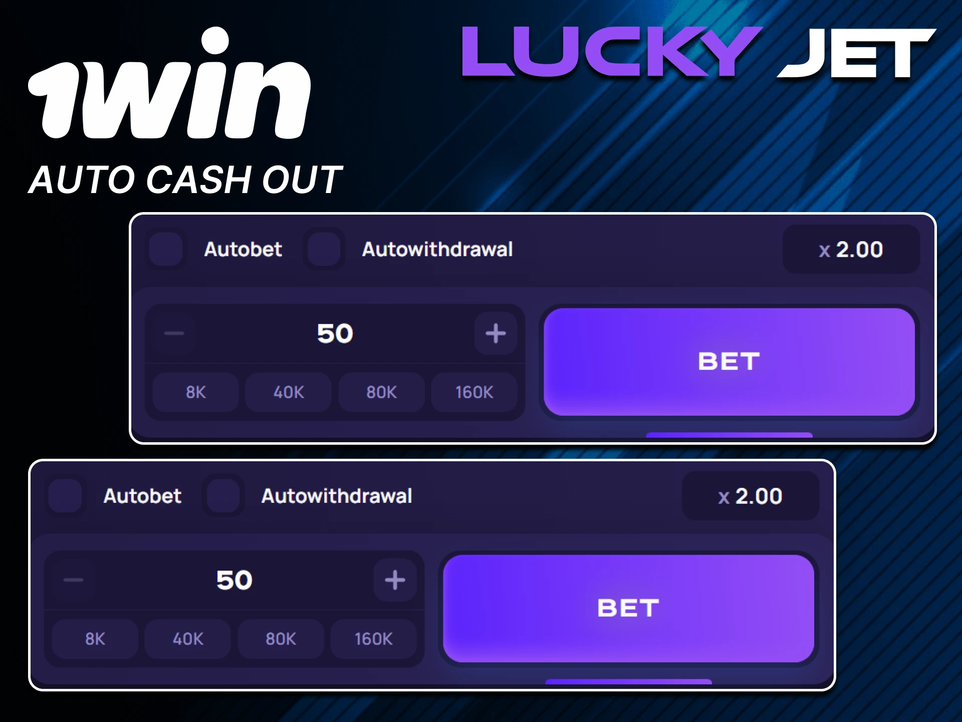 You can use the auto function in the Lucky Jet game from 1win.