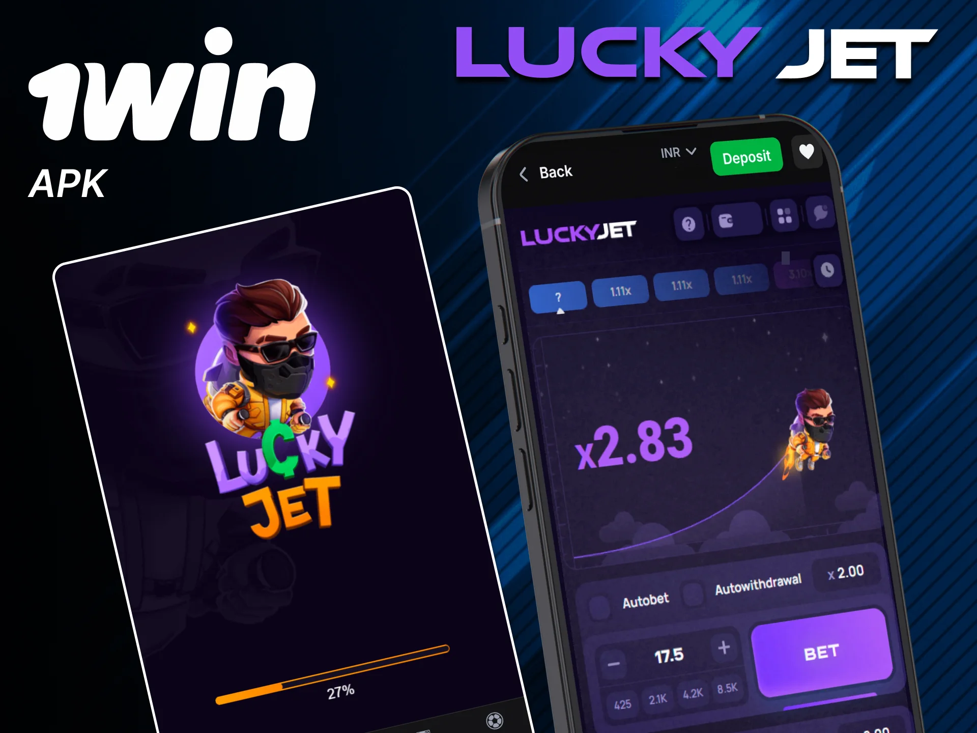 Download the official 1win Lucky Jet app today.