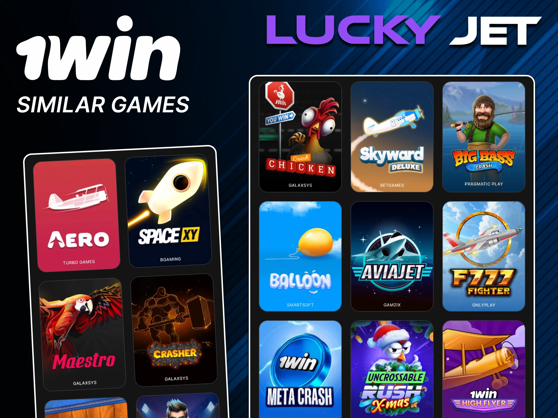 We will show games similar to Lucky Jet from 1win.