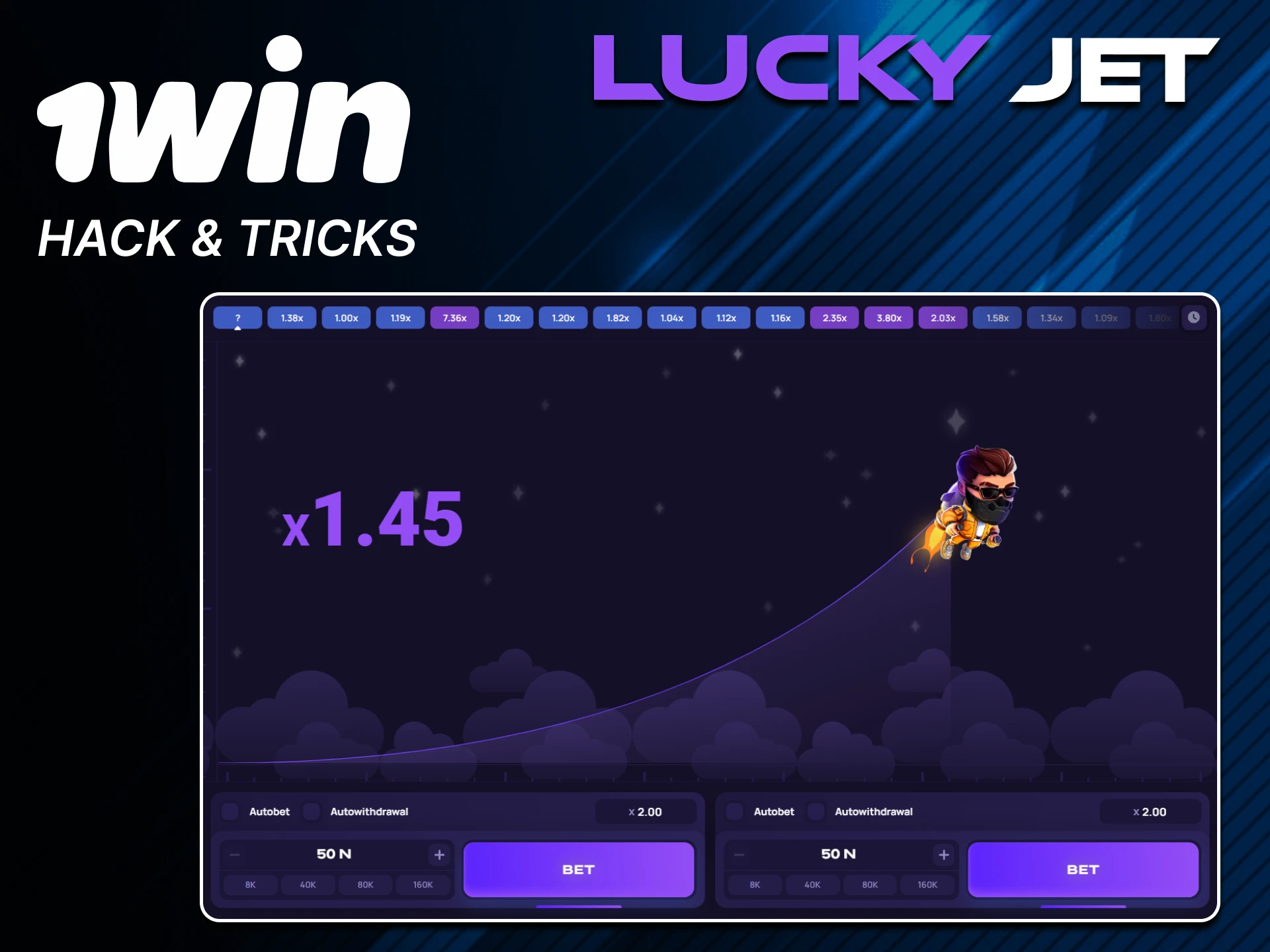 Learn tricks to win in the Lucky Jet game from 1win.