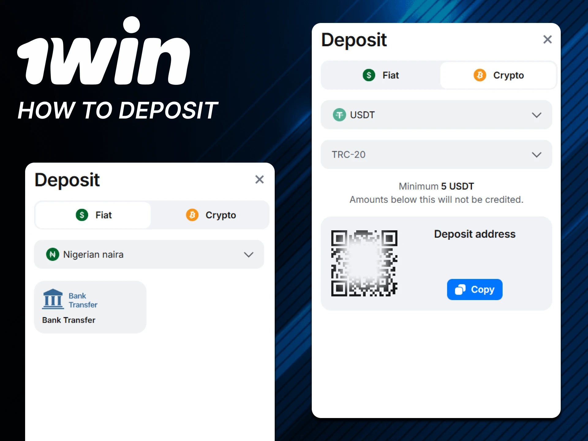 Top up your deposit with the right method from 1win.