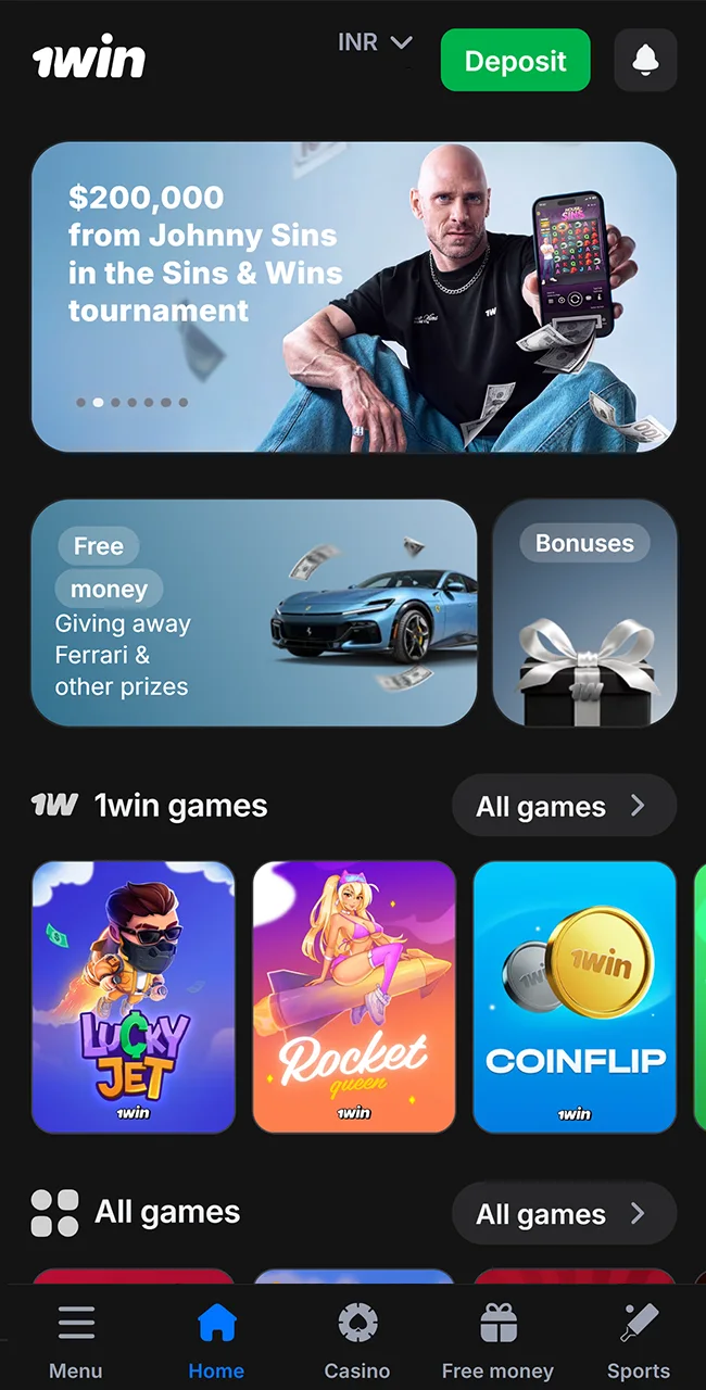 Visit the official 1win website homepage today.