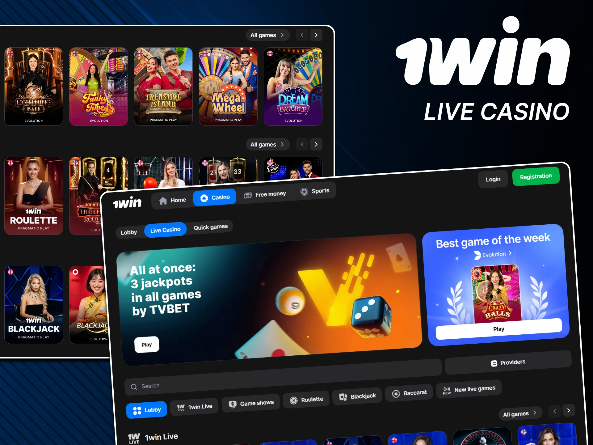 Visit the live casino section at 1win.