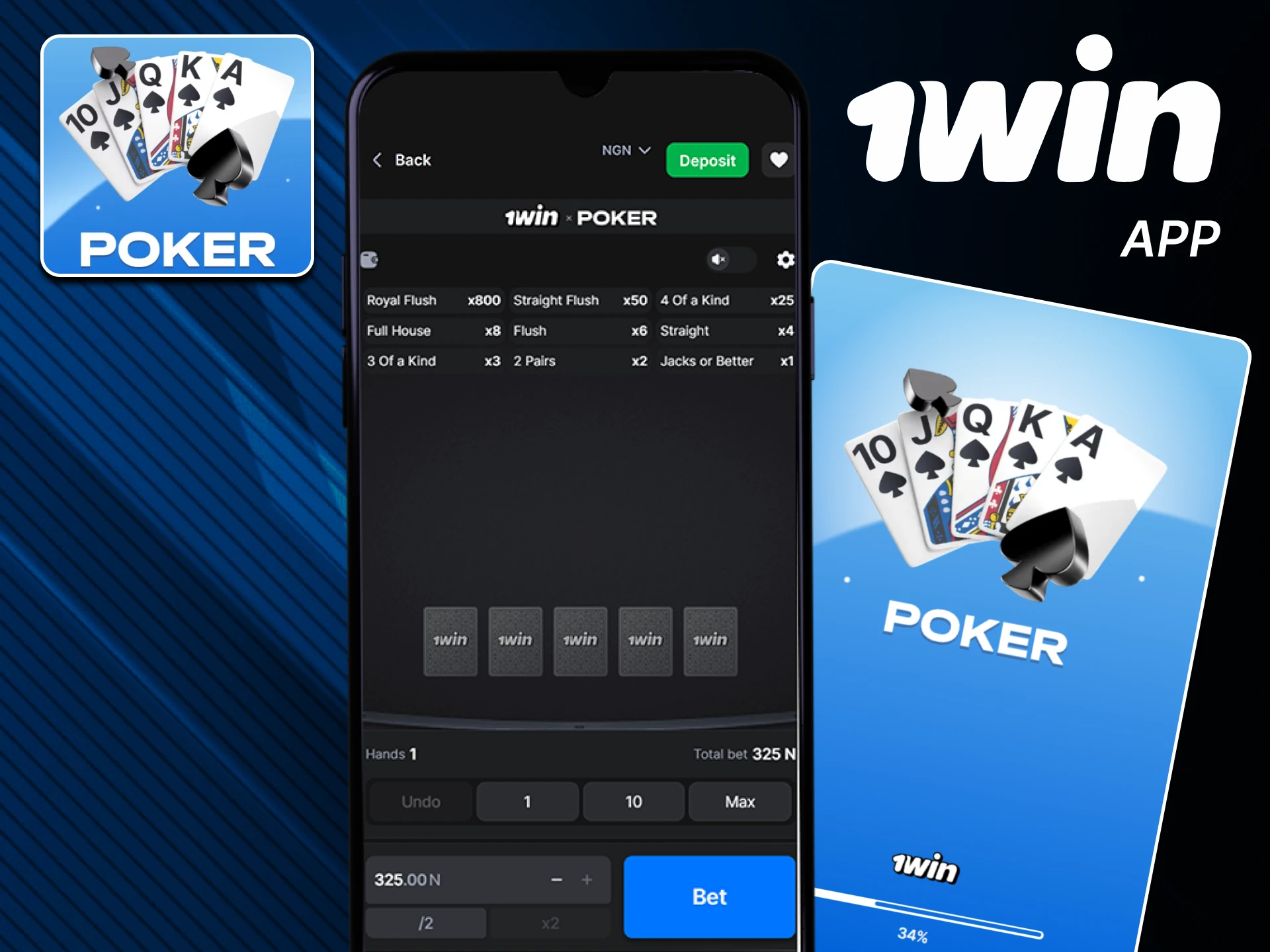 The 1win app on your phone is ideal for playing Poker.