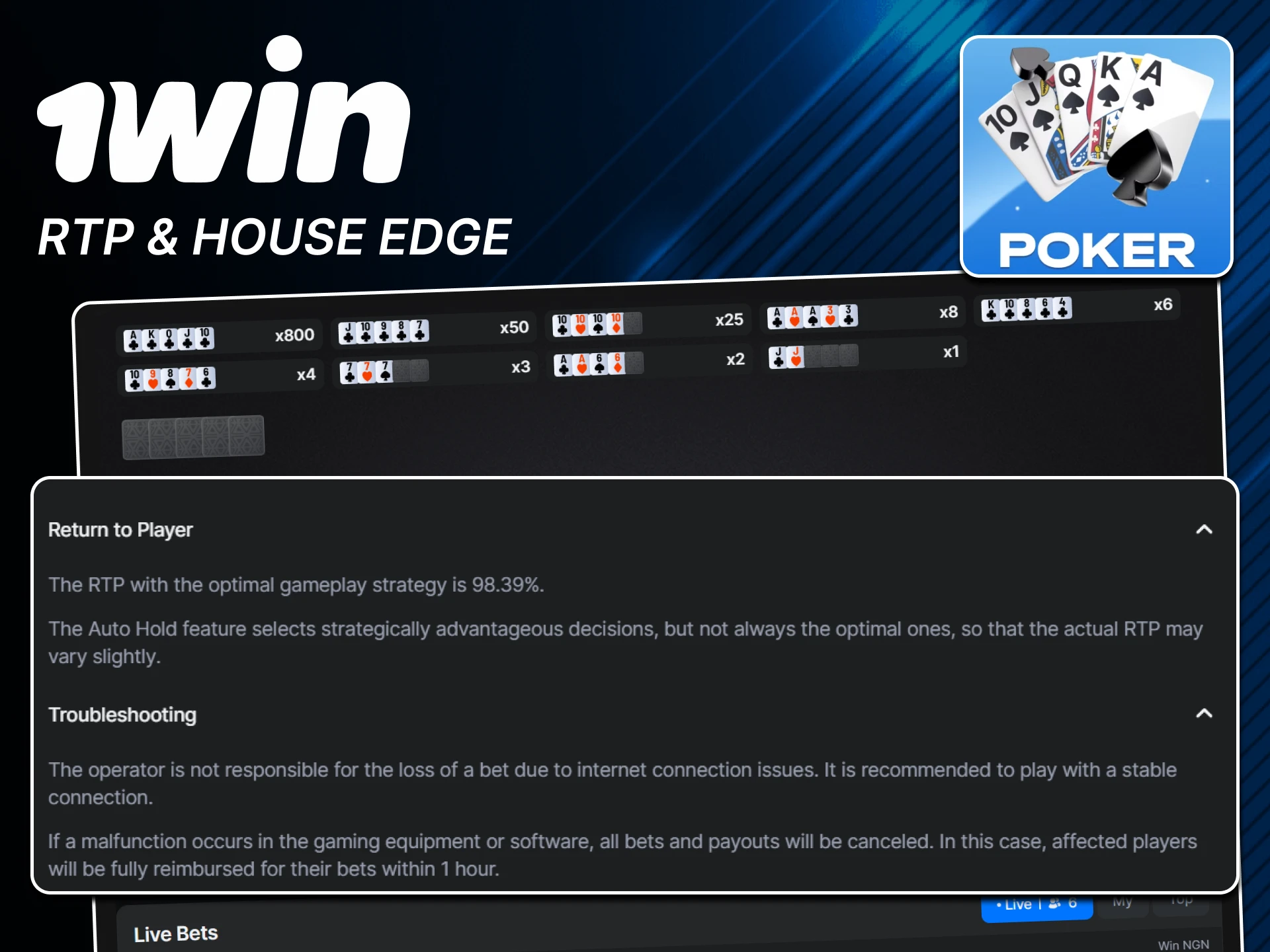 Explore card layouts for Poker from 1win.
