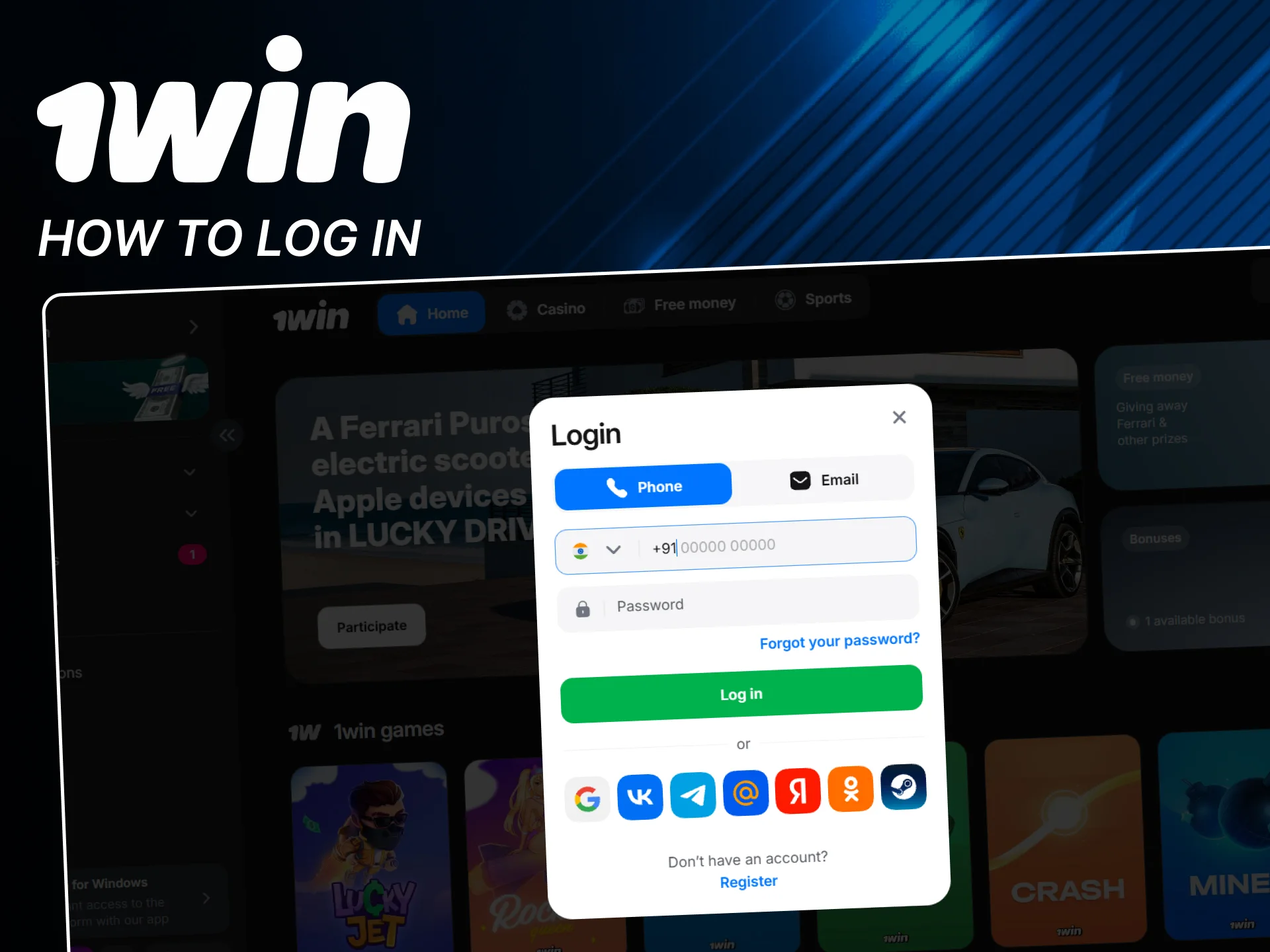 Log in to the official 1win website safely.