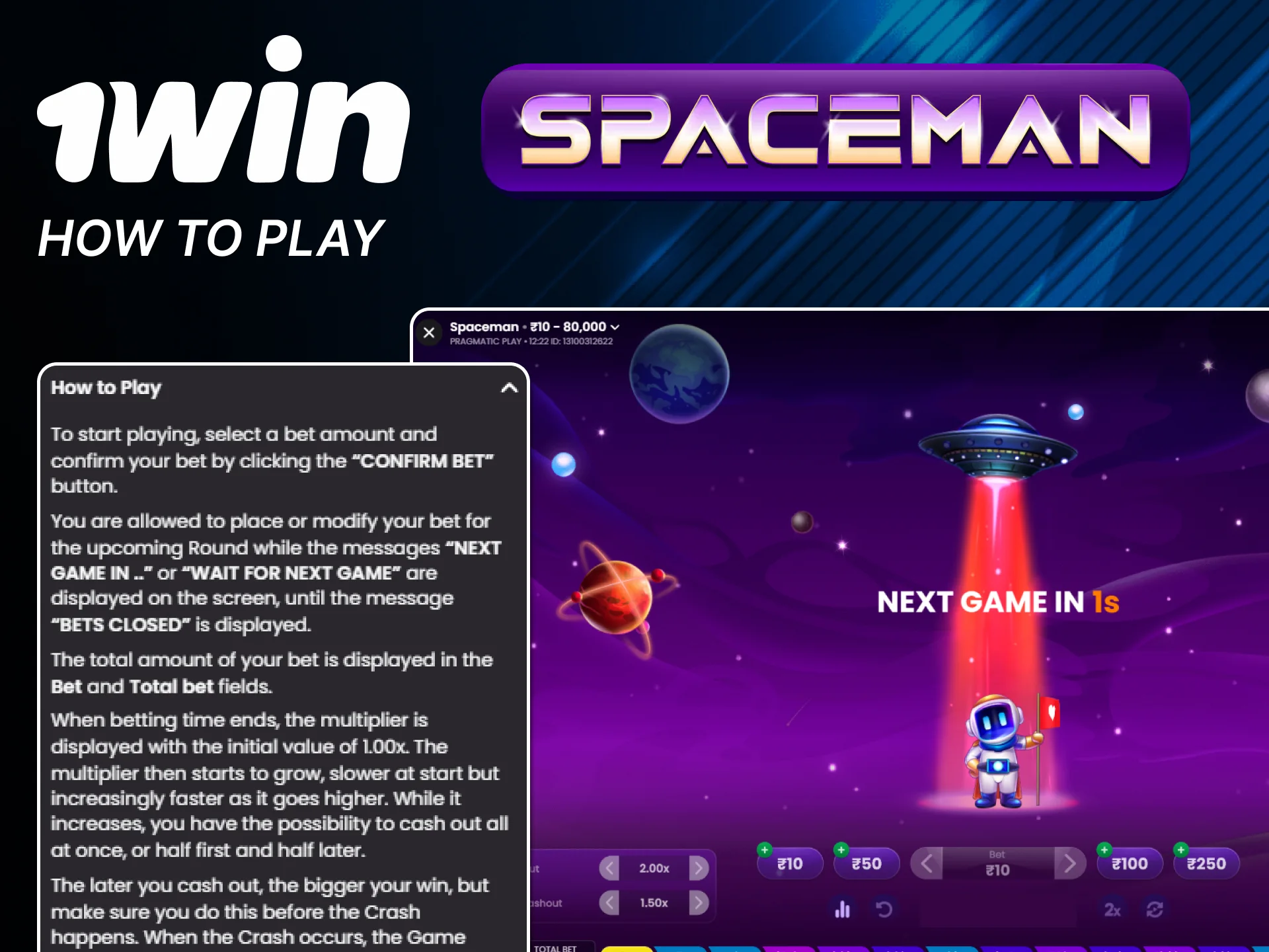 Learn how to play on official 1win website.