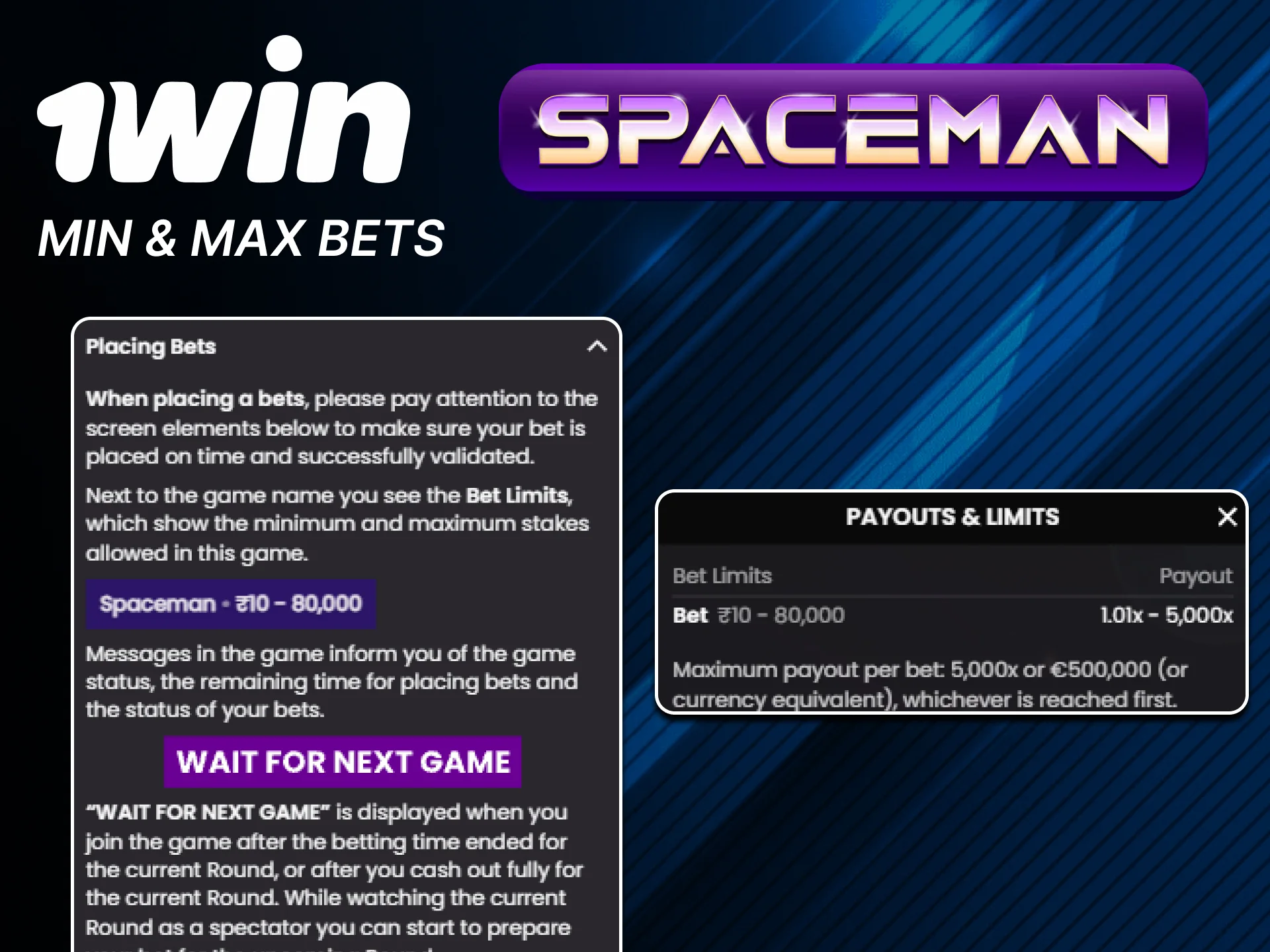 Check betting limits on official 1win website.